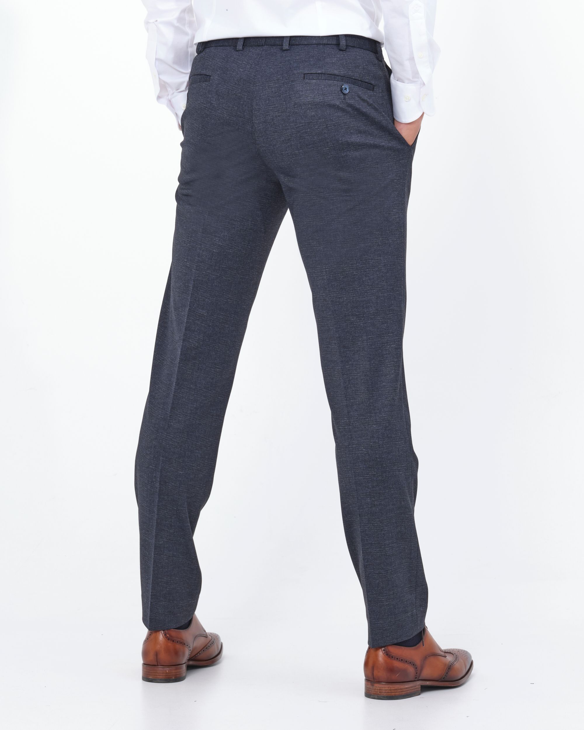 Recall Mix & Match Pantalon Donkerblauw grote ruit 080056-001-46