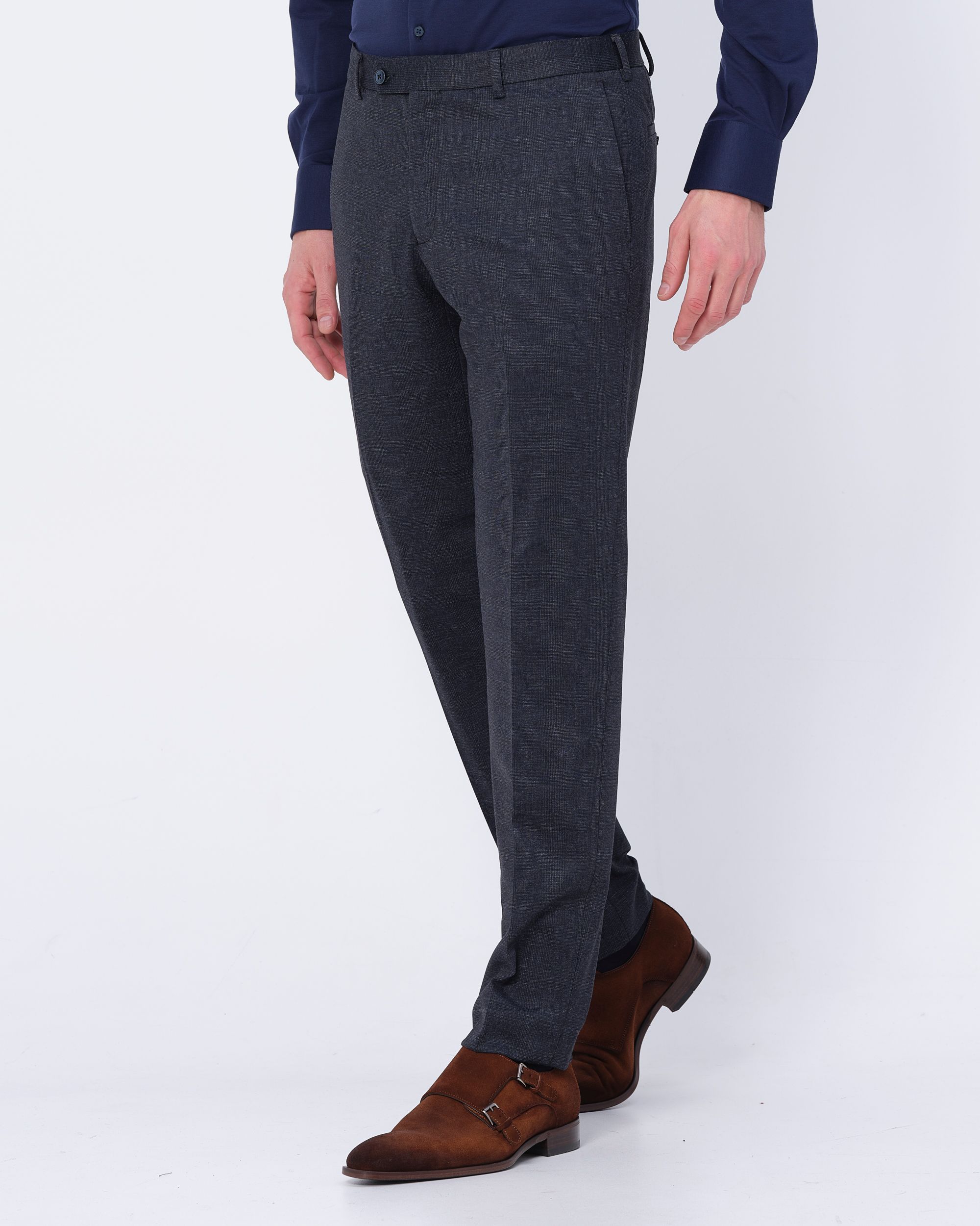 Recall Mix & Match Pantalon Donkerblauw grote ruit 080056-001-46