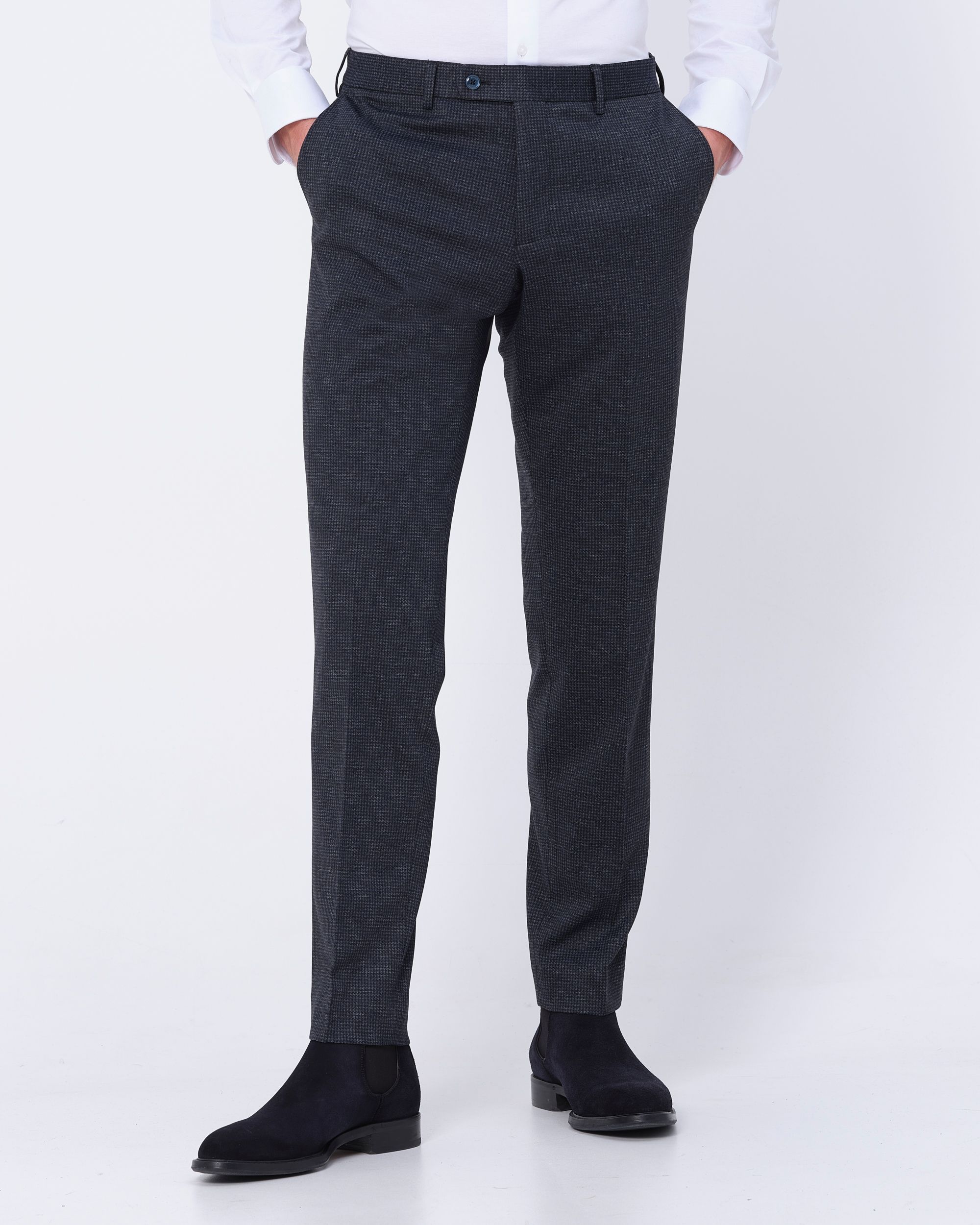 Recall Mix & Match Pantalon Donkerblauw kleine ruit 080058-001-46