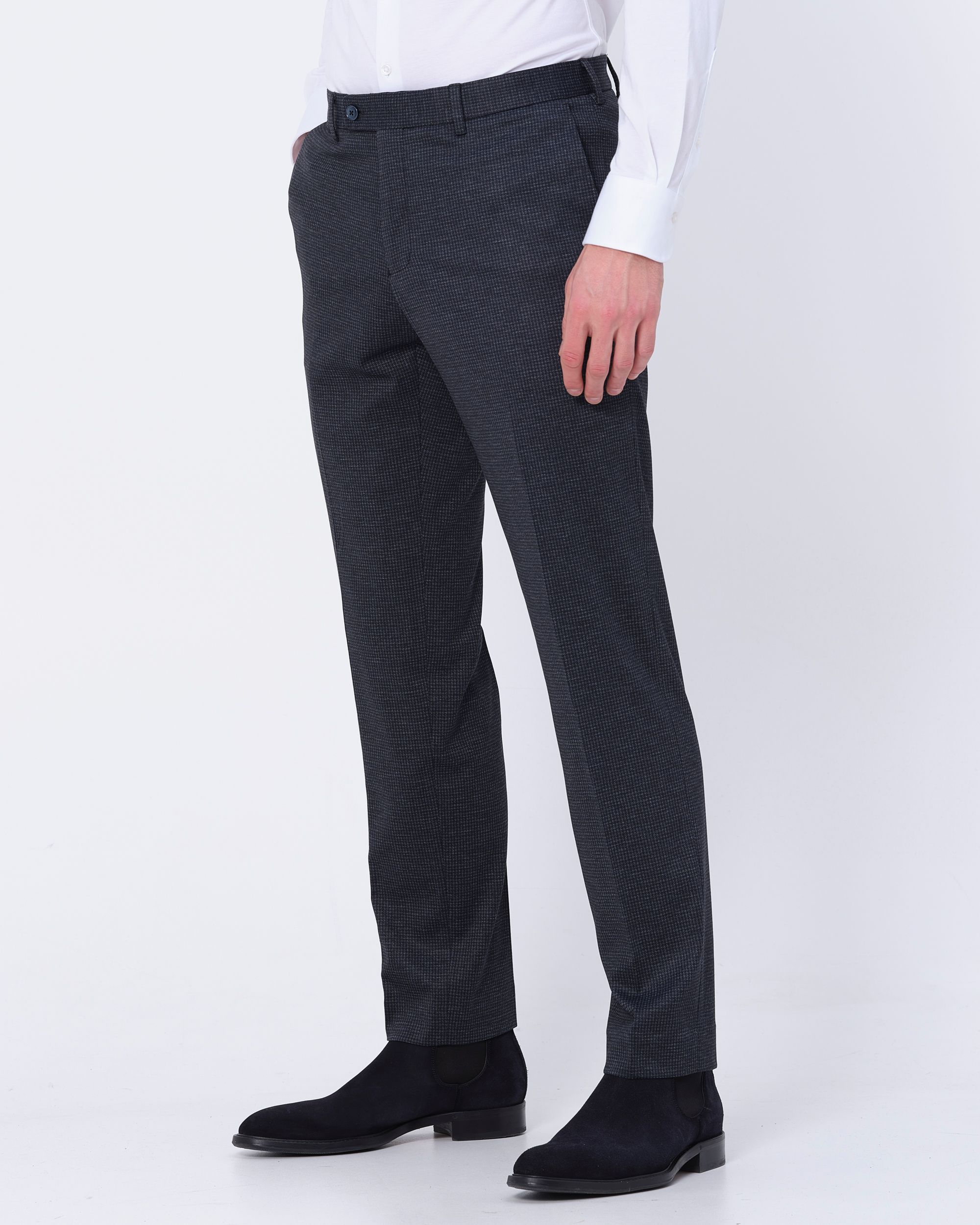 Recall Mix & Match Pantalon Donkerblauw kleine ruit 080058-001-46