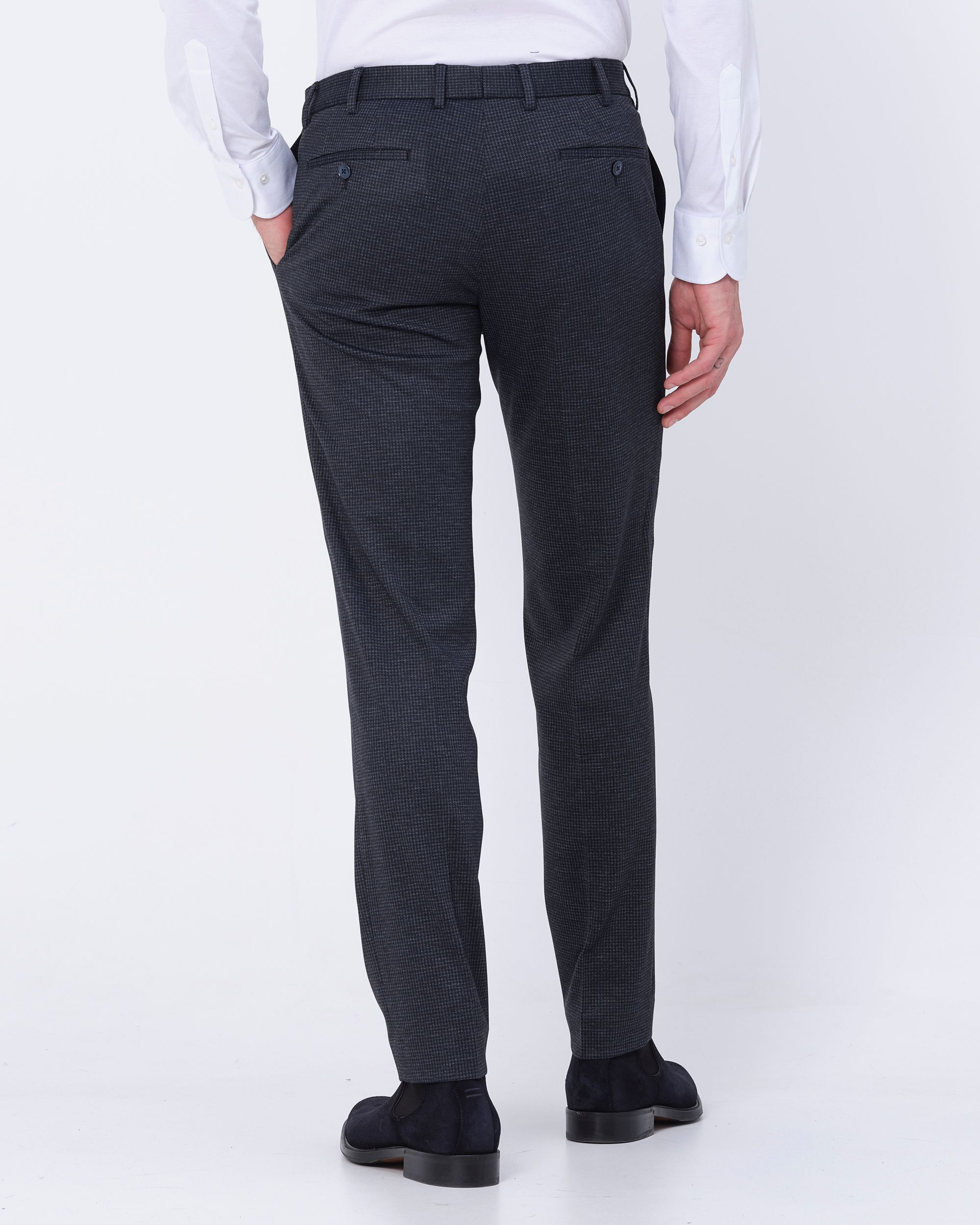 Recall Mix & Match Pantalon Donkerblauw kleine ruit 080058-001-46