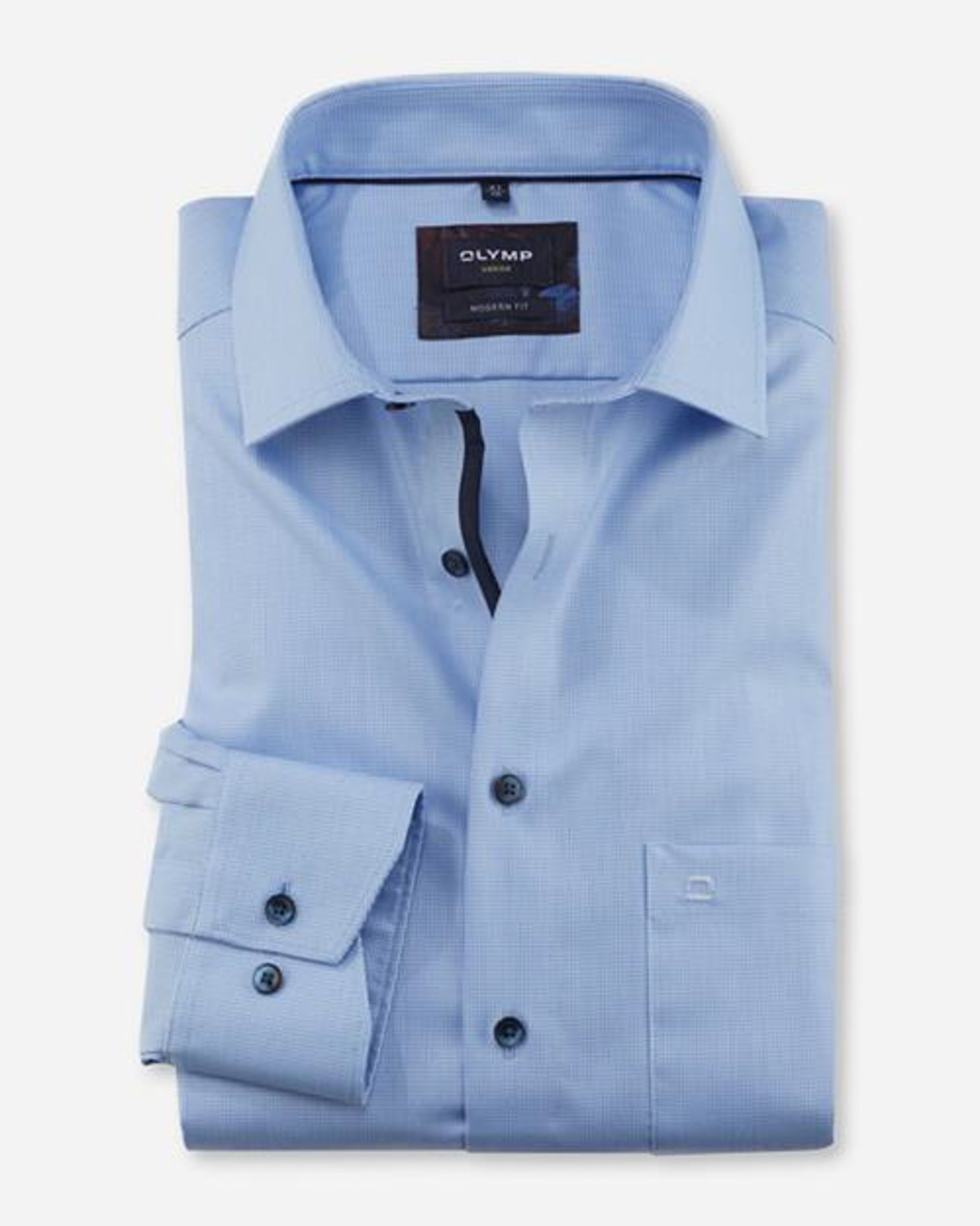 OLYMP Modern Fit Overhemd LM Blauw 080220-001-47