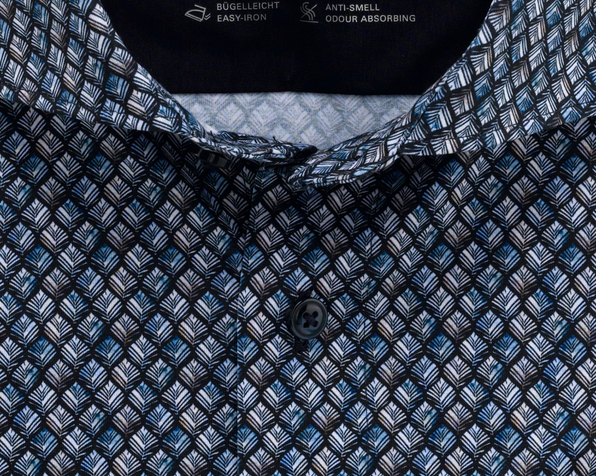 OLYMP 24/7 Modern Fit Overhemd LM Donker blauw 080223-001-37