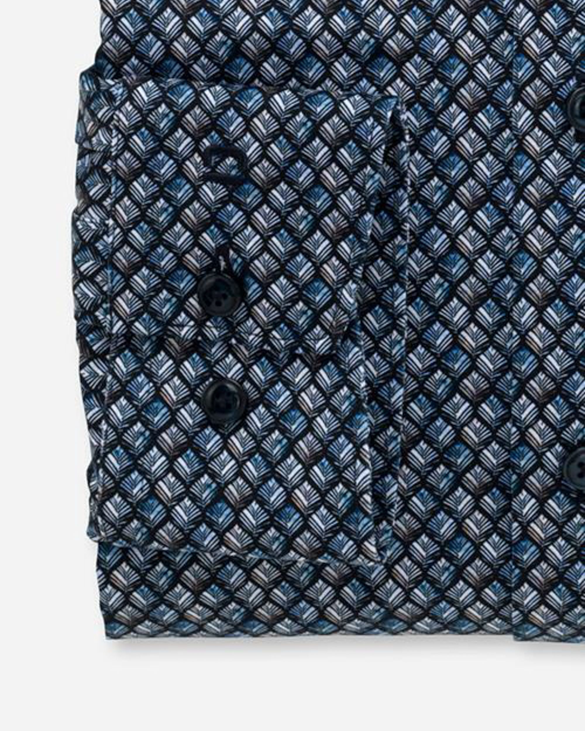 OLYMP 24/7 Modern Fit Overhemd LM Donker blauw 080223-001-37