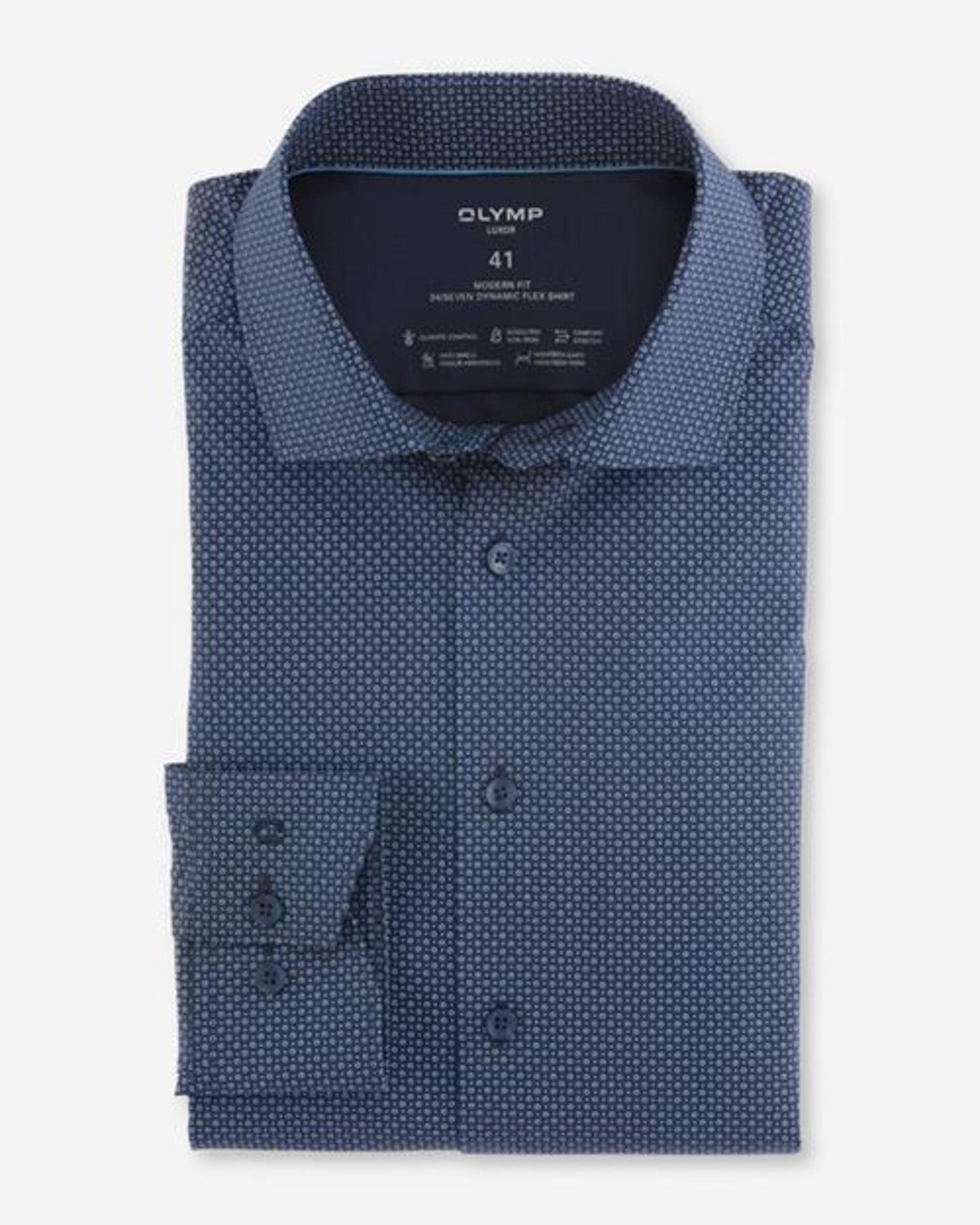 OLYMP Modern Fit Overhemd LM Donker blauw 080226-001-47