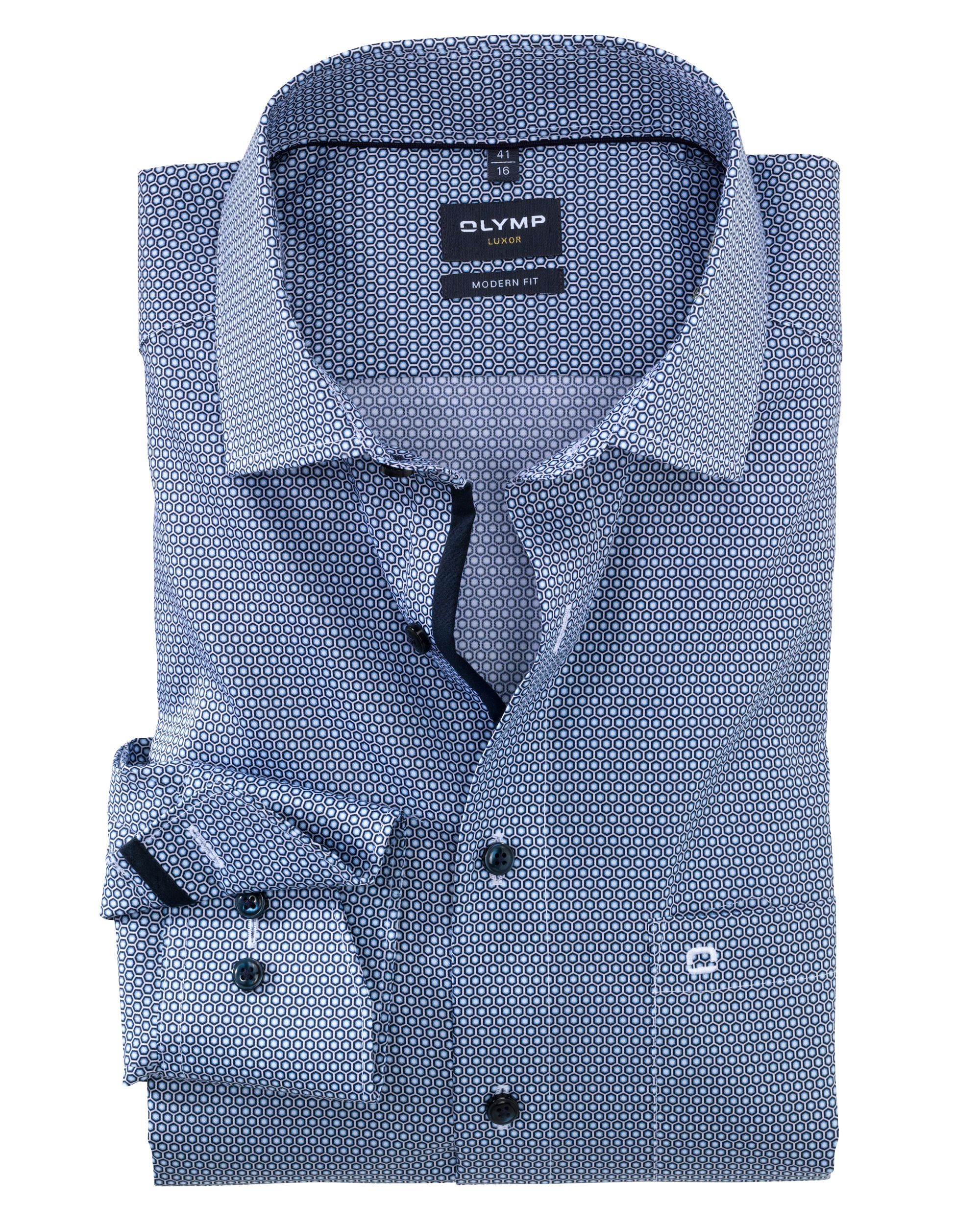 OLYMP Modern Fit Overhemd LM Blauw 080229-001-47