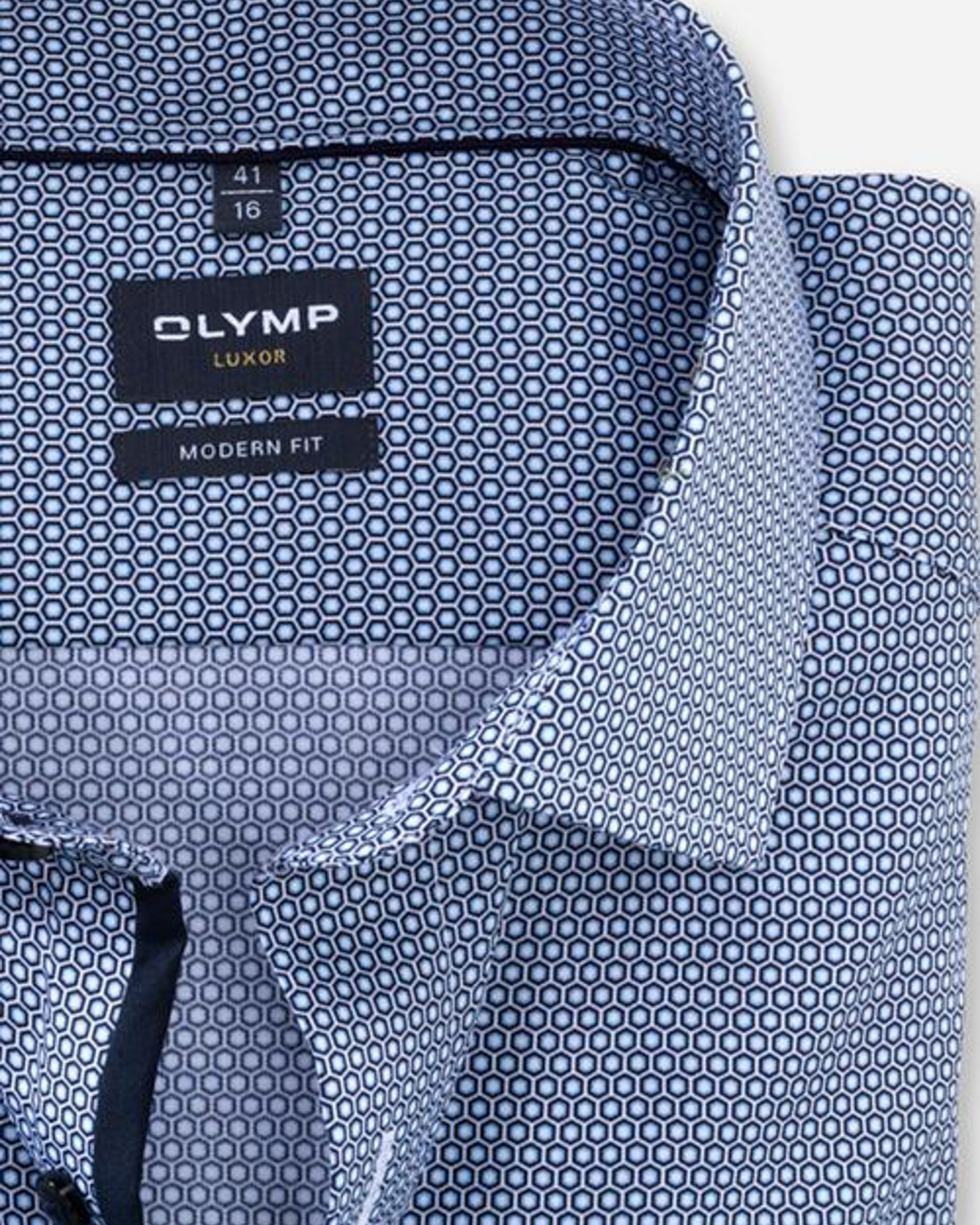 OLYMP Modern Fit Overhemd LM Blauw 080229-001-37