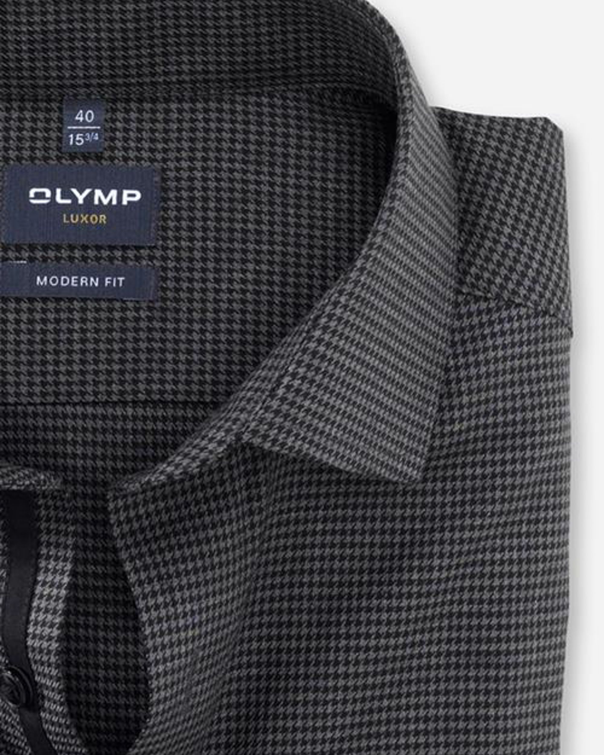 OLYMP Modern Fit Overhemd LM Zwart 080231-001-47