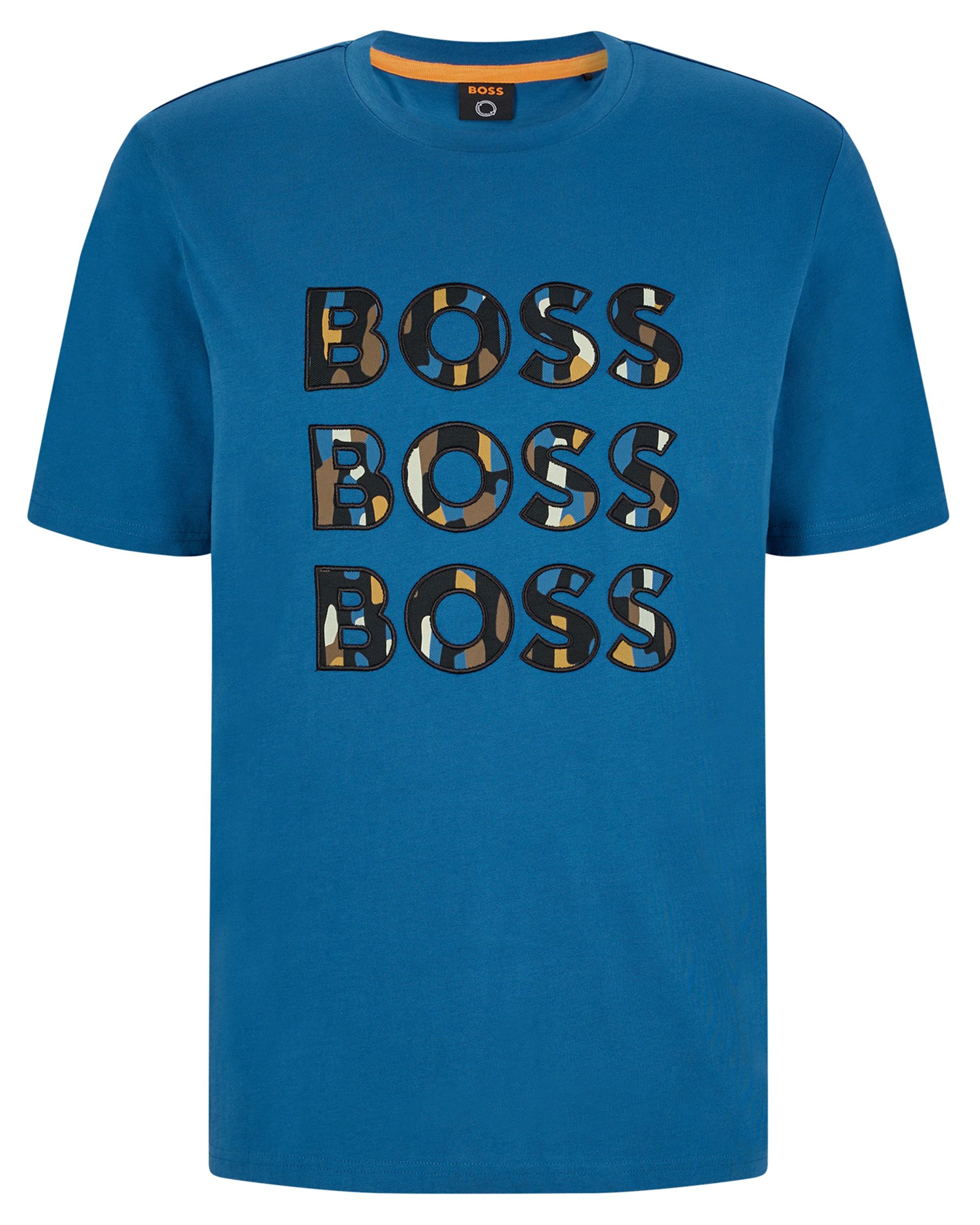 Hugo Boss Casual Tee Logofun T-shirt KM Blauw 080855-001-L