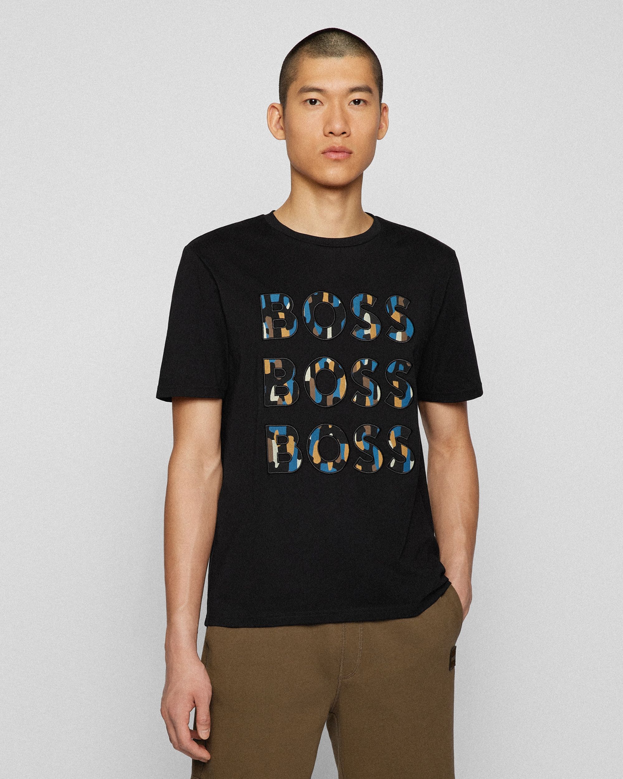 Hugo Boss Casual Tee Logofun T-shirt KM Zwart 080861-001-L