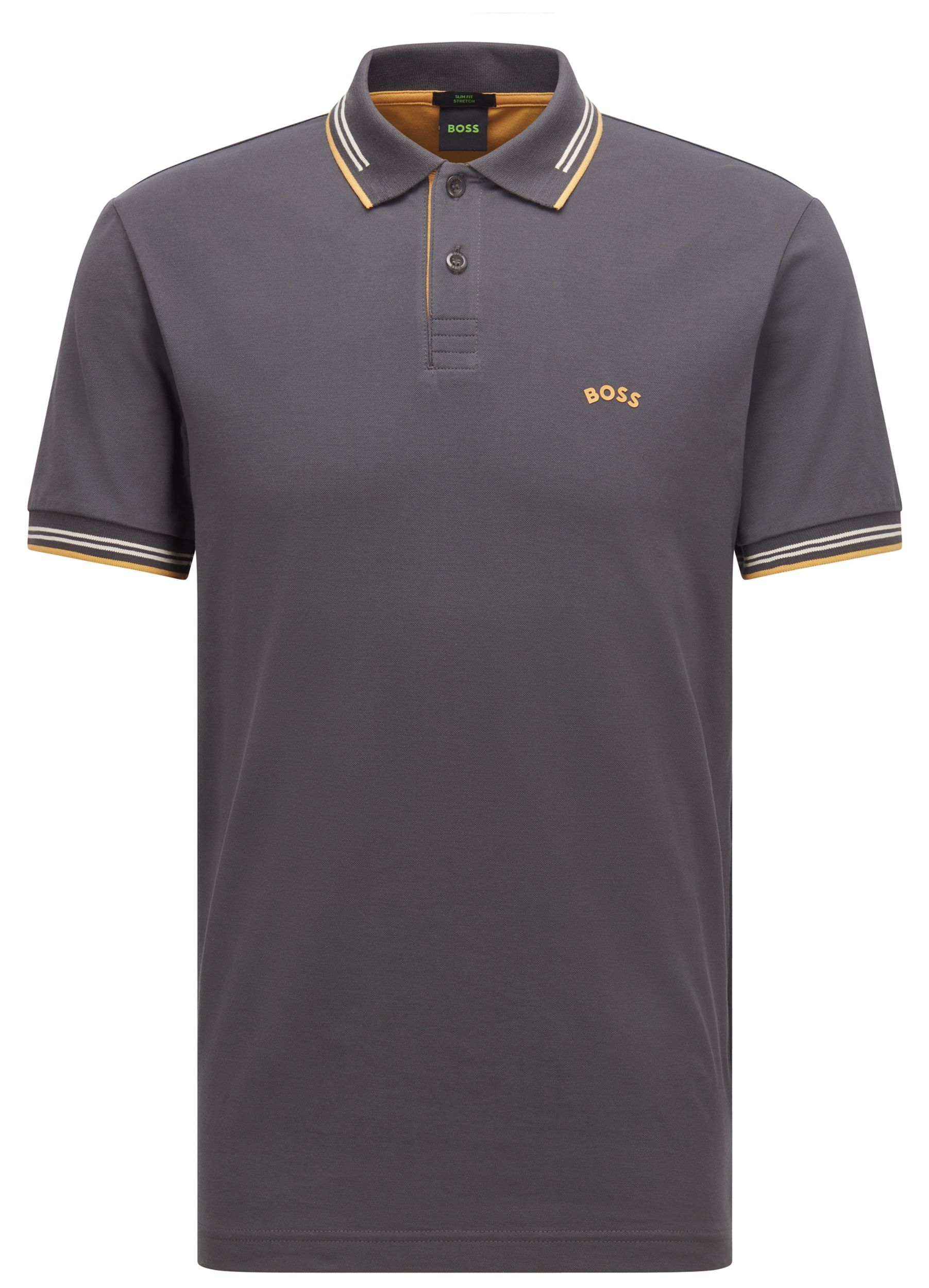 Boss Leisure Paul Curved Polo KM Donker grijs 080873-001-L