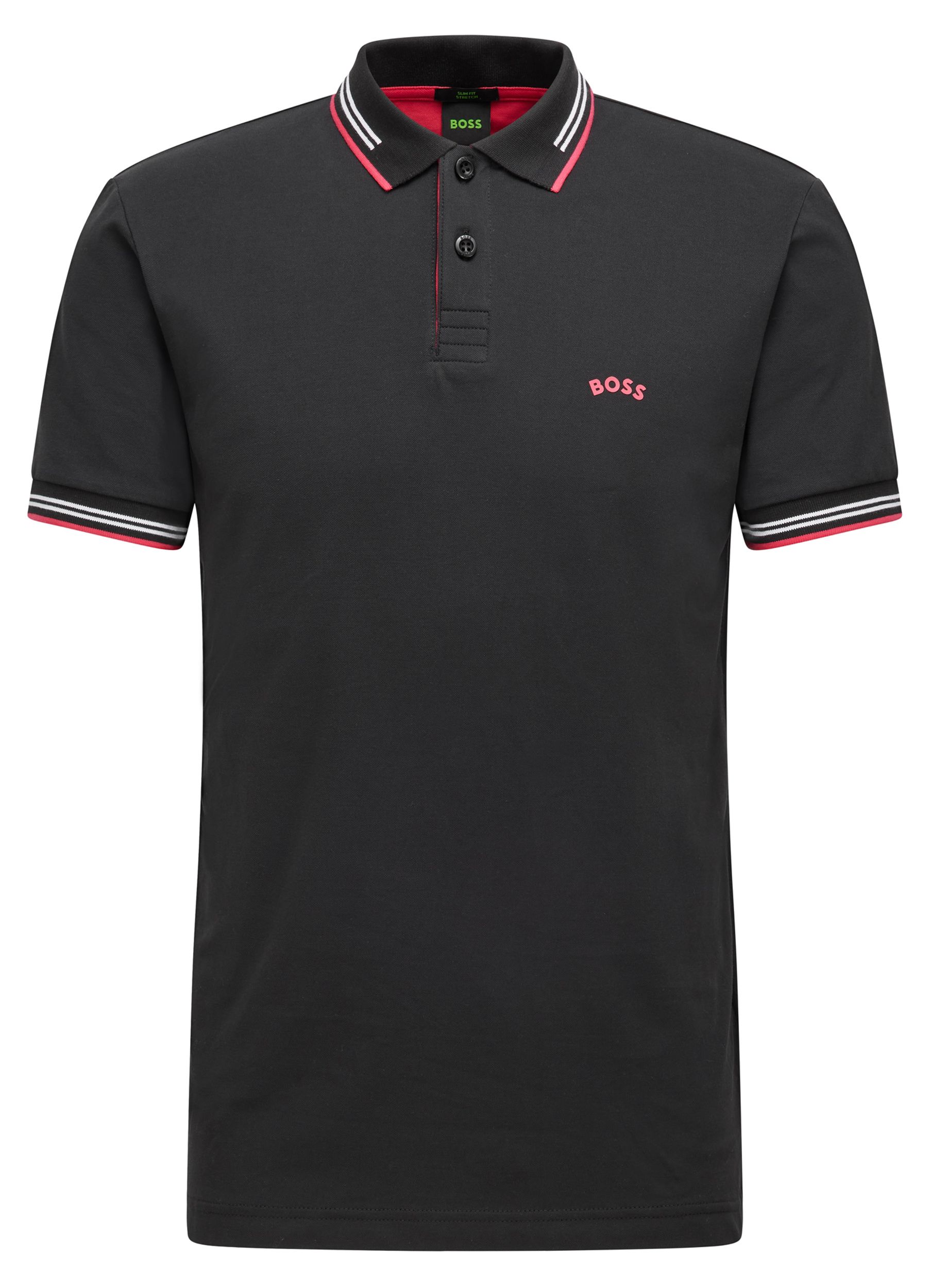 Hugo Boss Leisure Paul Curved Polo KM Zwart 080874-001-L