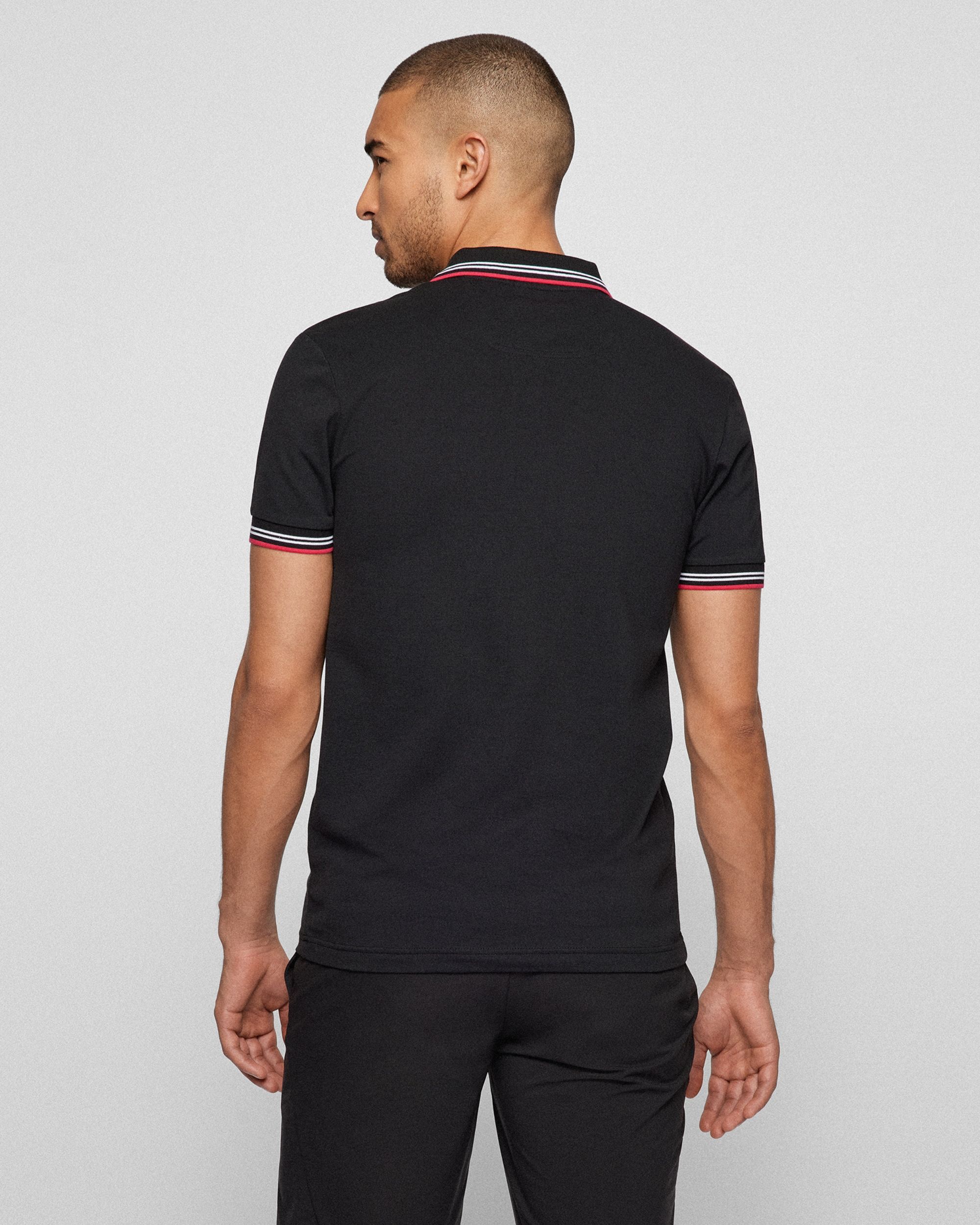 Hugo Boss Leisure Paul Curved Polo KM Zwart 080874-001-L