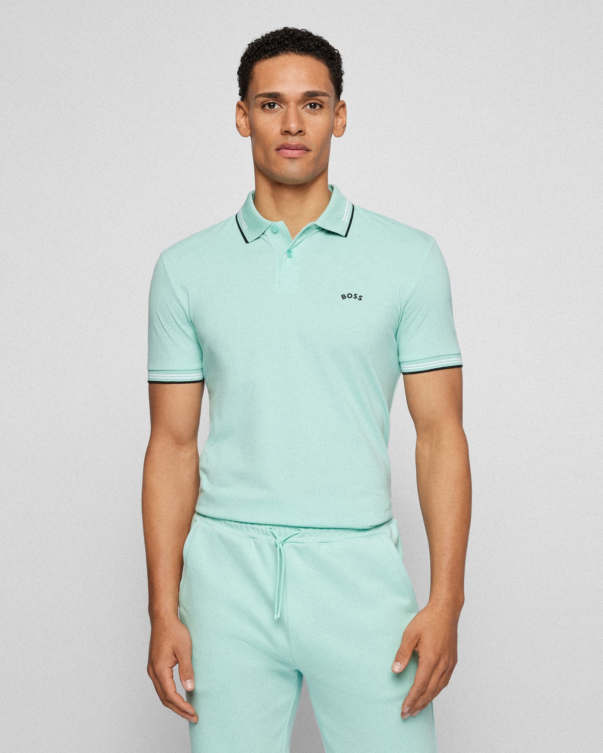 Hugo Boss Leisure Paul Curved Polo KM Licht blauw 080877-001-L