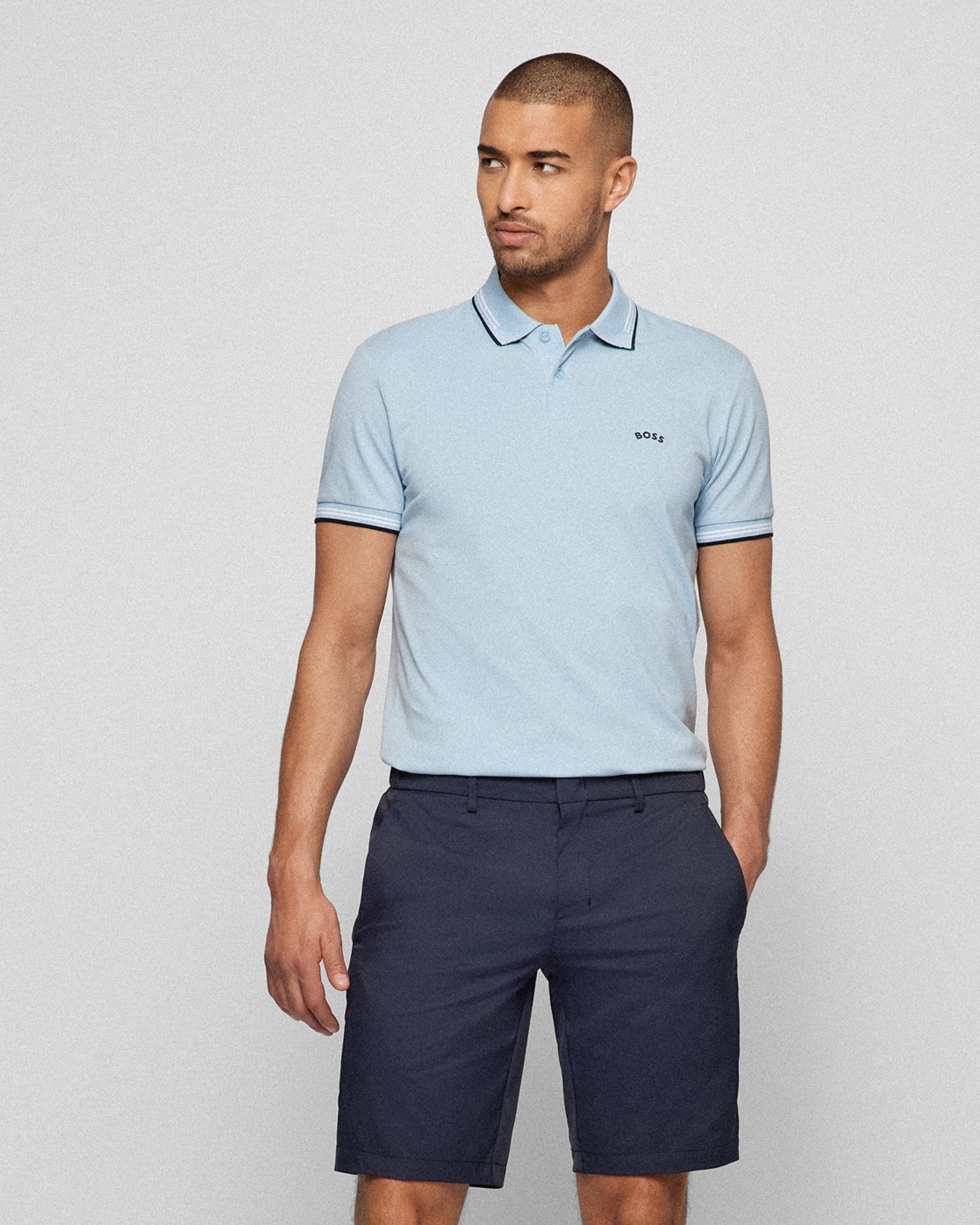 Hugo Boss Leisure Paul Curved Polo KM Licht blauw 080878-001-L