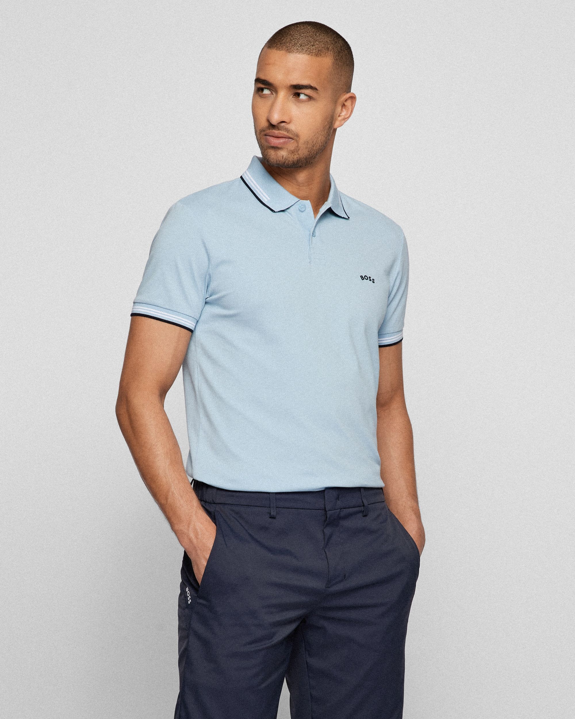 Hugo Boss Leisure Paul Curved Polo KM Licht blauw 080878-001-L