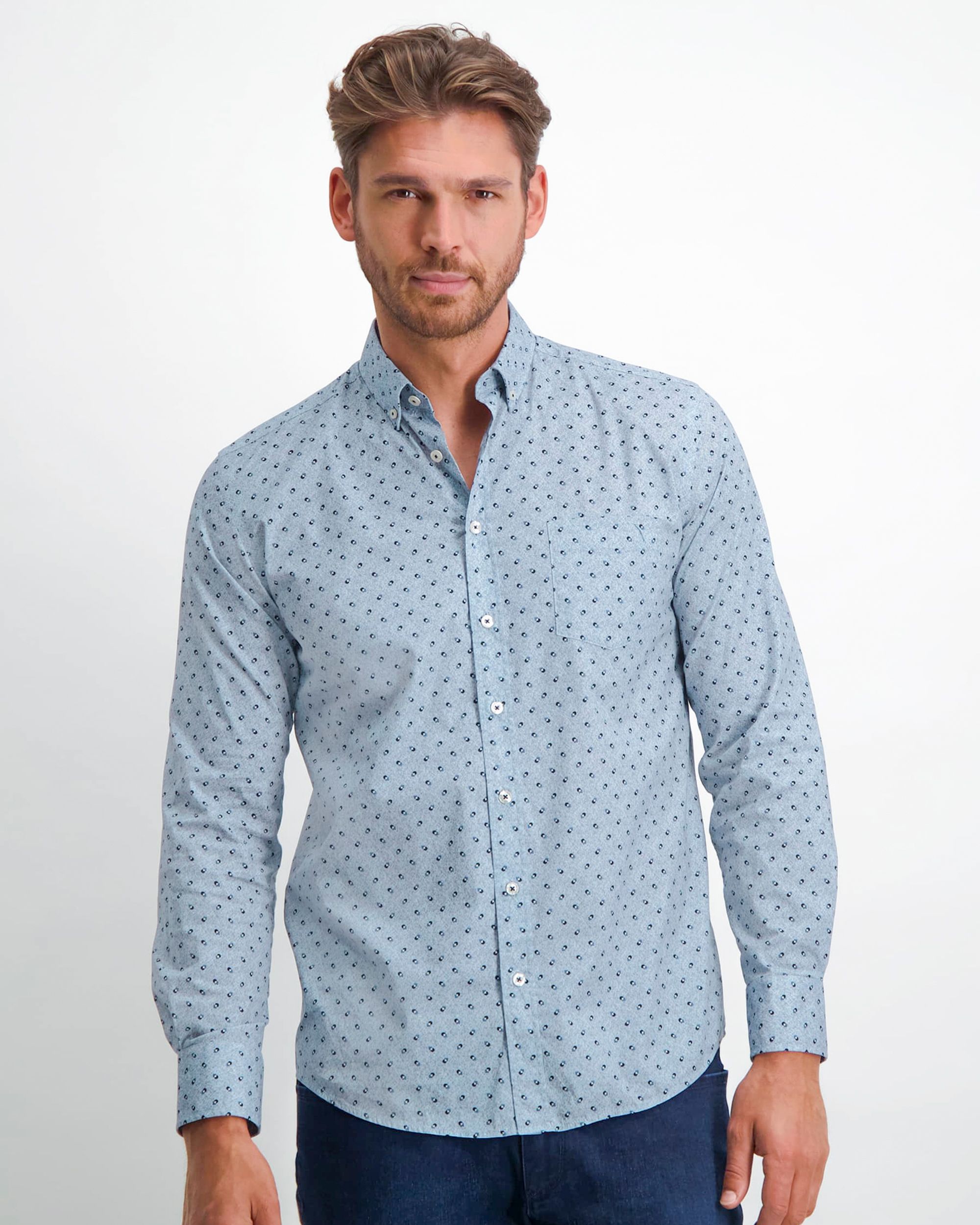 State of Art Casual Overhemd LM Donker blauw 081082-001-4XL