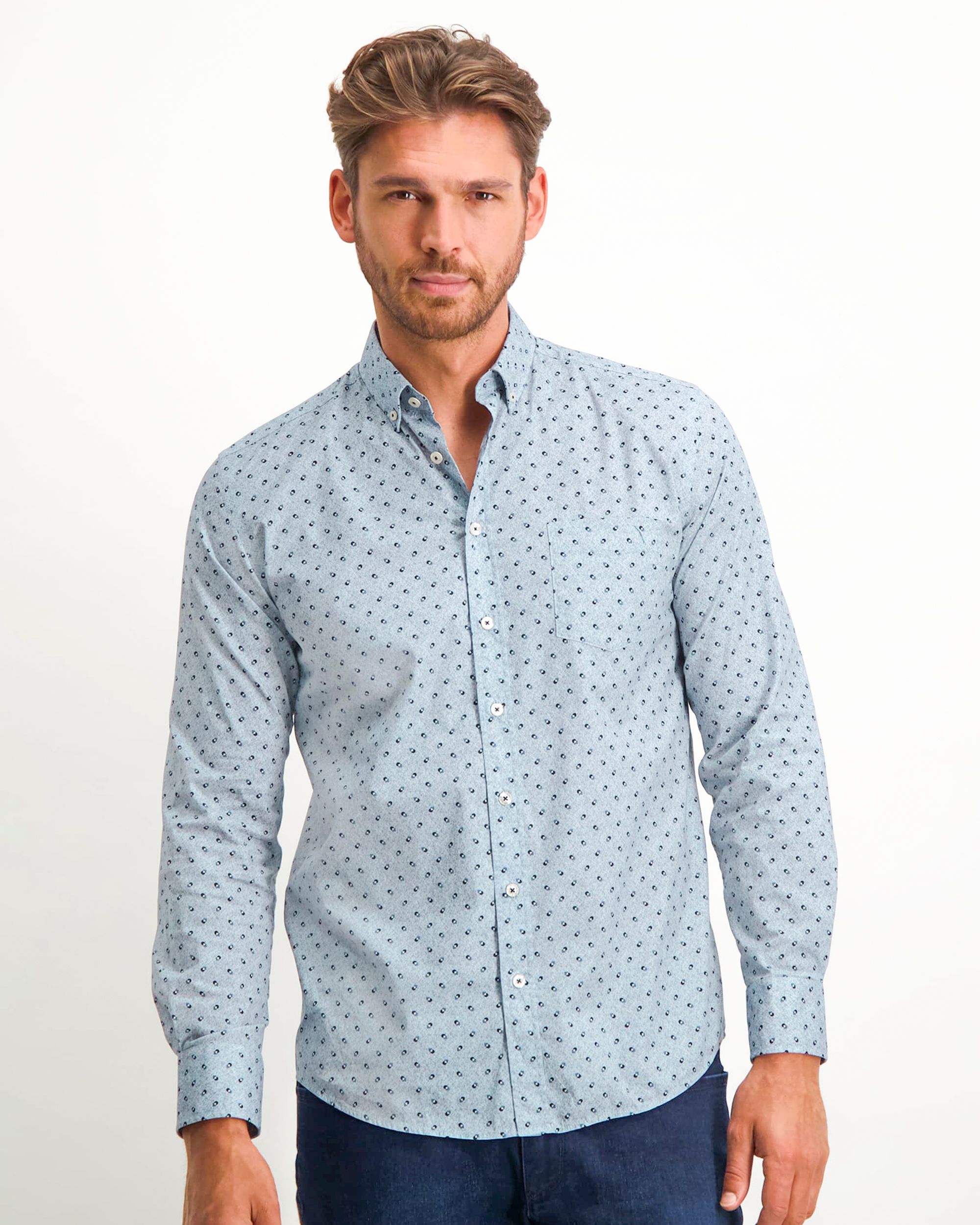 State of Art Casual Overhemd LM Donker blauw 081082-001-4XL
