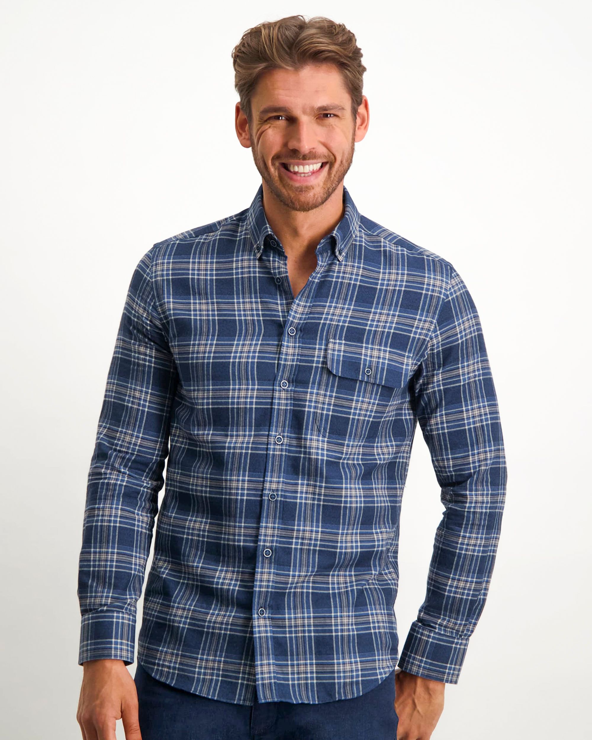 State of Art Casual Overhemd LM Blauw 081086-001-4XL