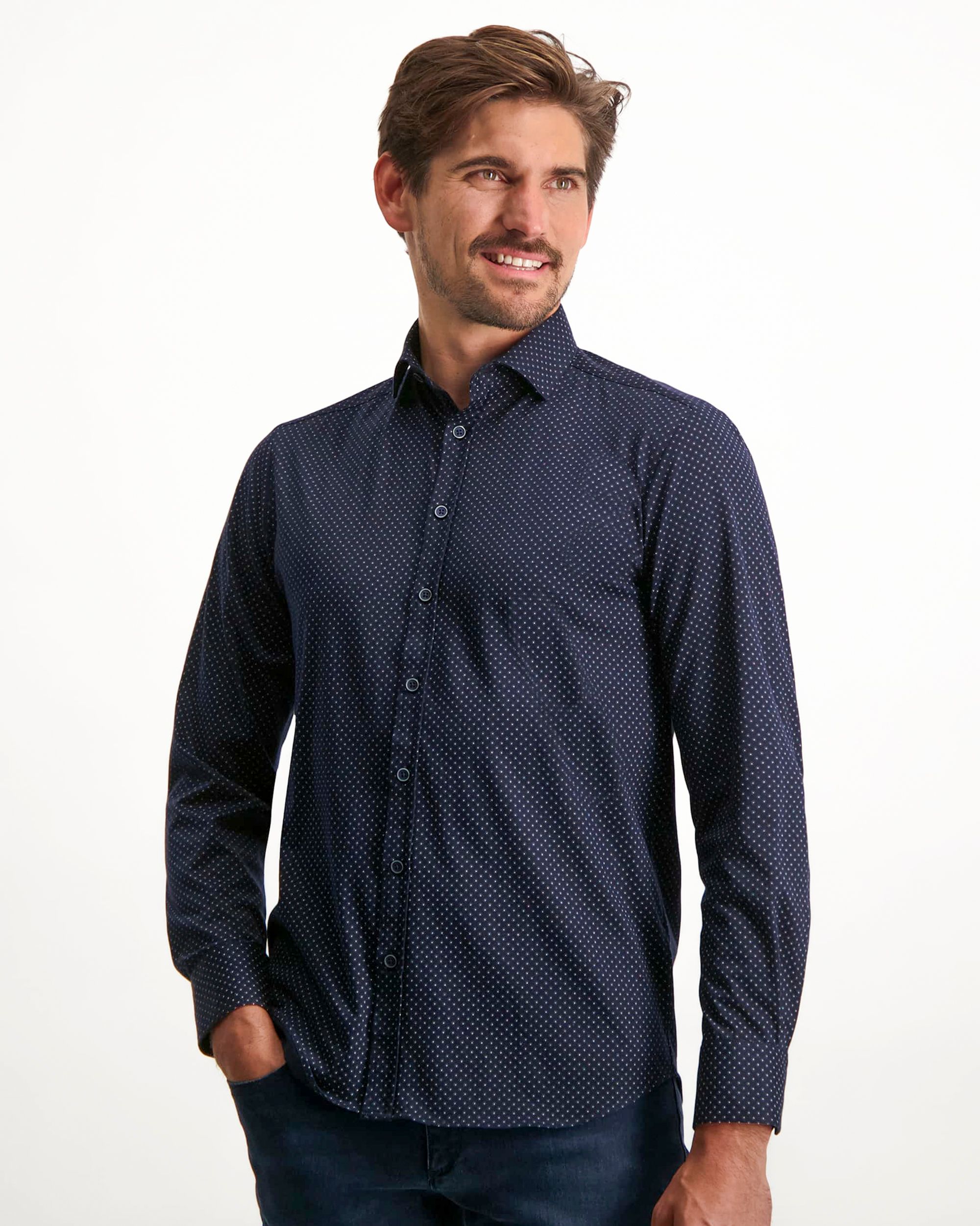 State of Art Casual Overhemd LM Blauw 081160-001-4XL