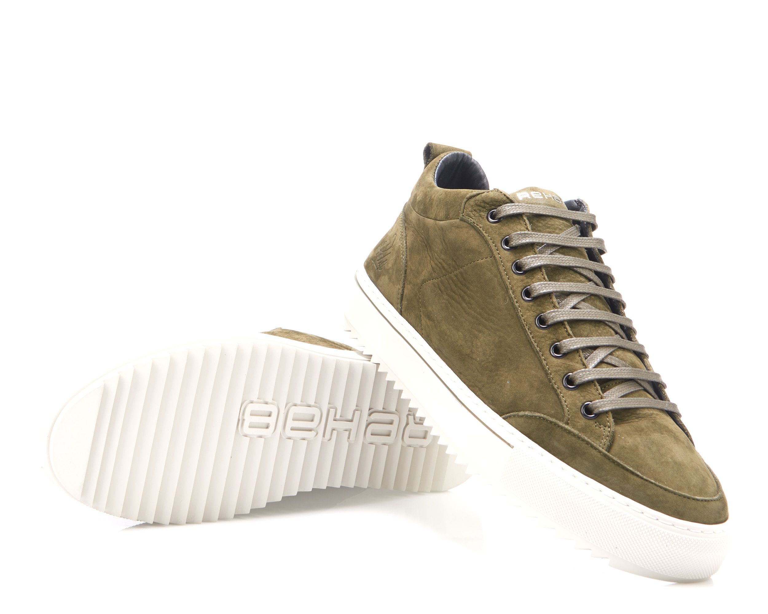 REHAB Craig Nub Sneakers Donker groen 081280-001-41