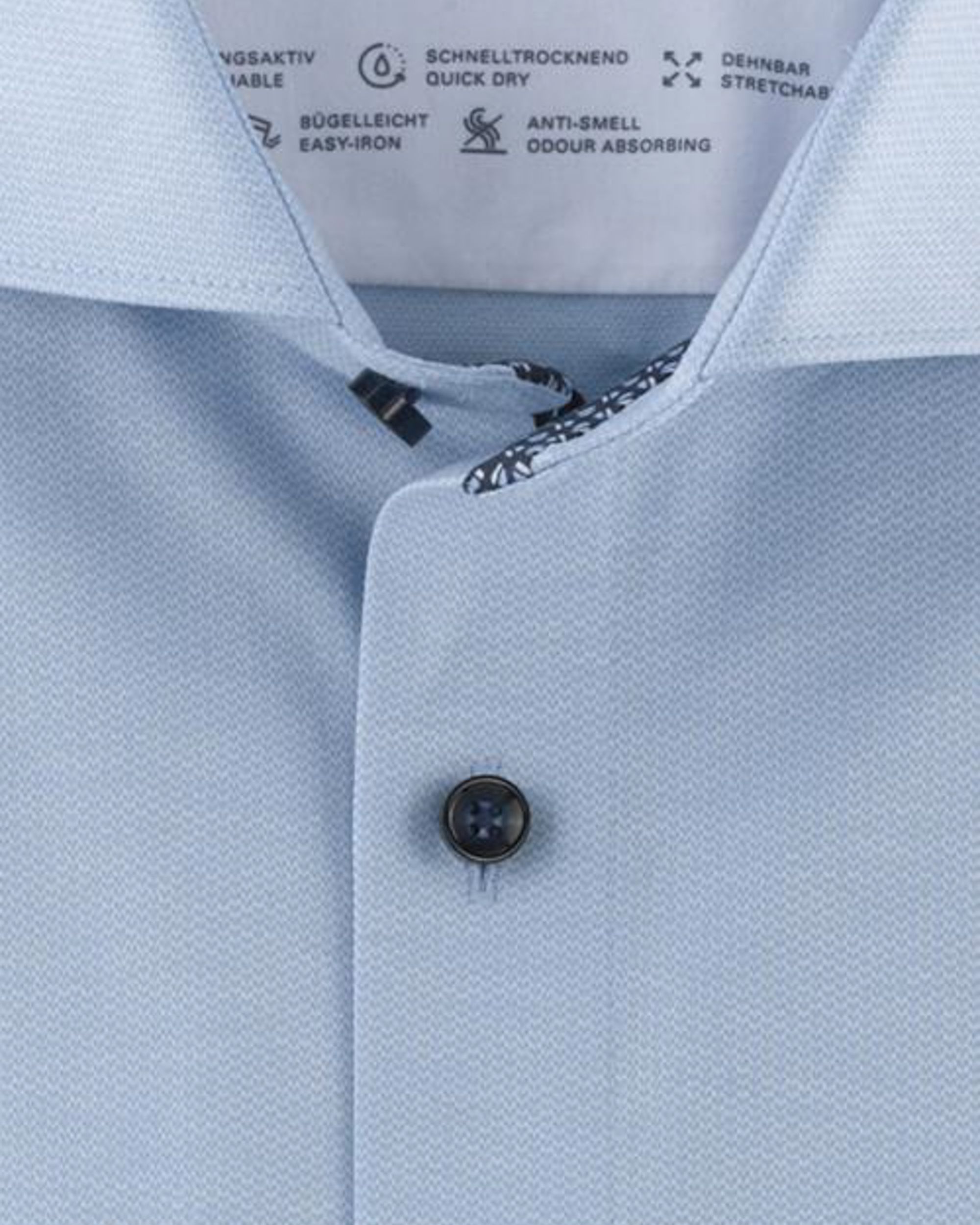 OLYMP 24/7 Modern Fit Overhemd LM Blauw 081395-001-47