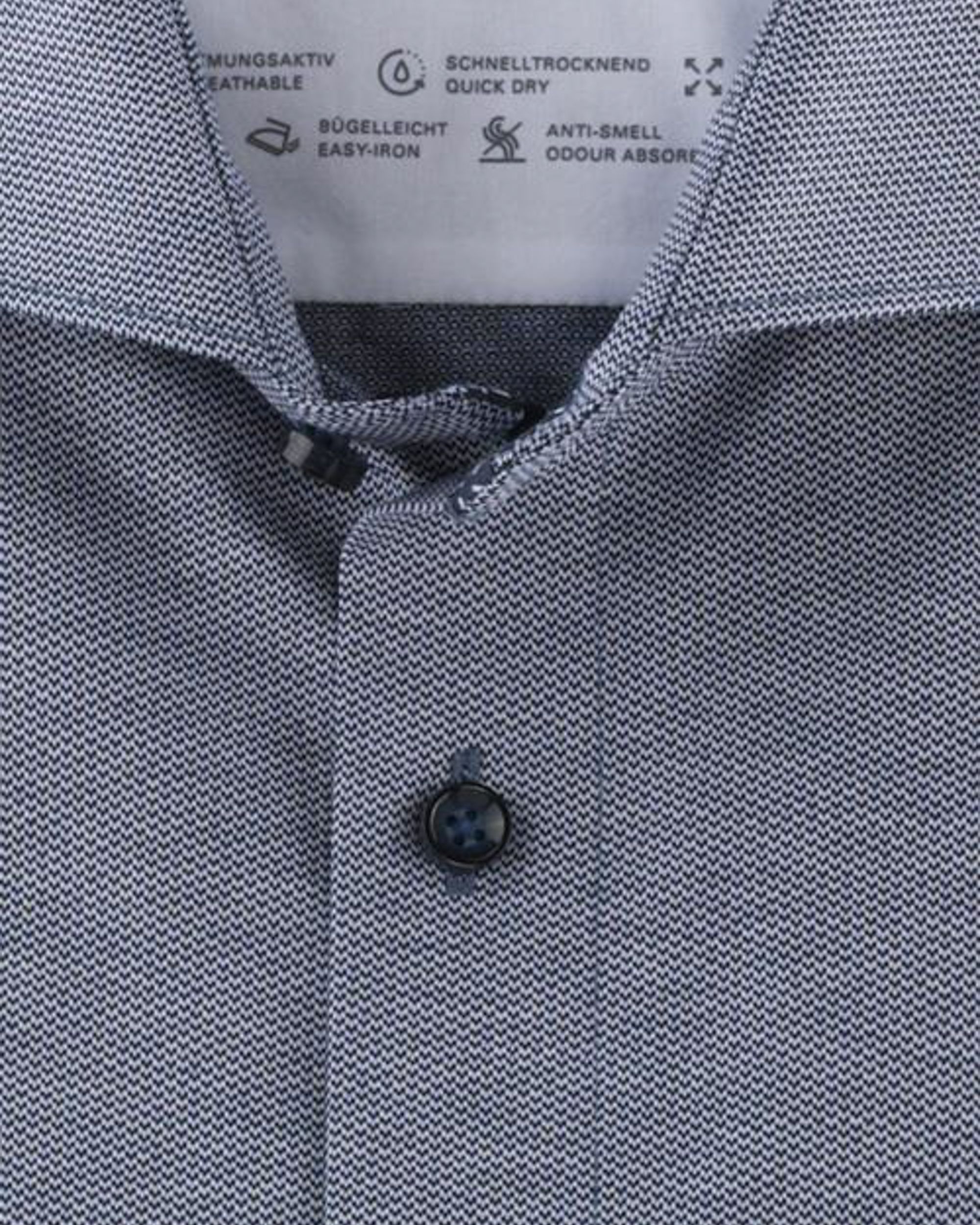 OLYMP 24/7 Modern Fit Overhemd LM Donker blauw 081396-001-37