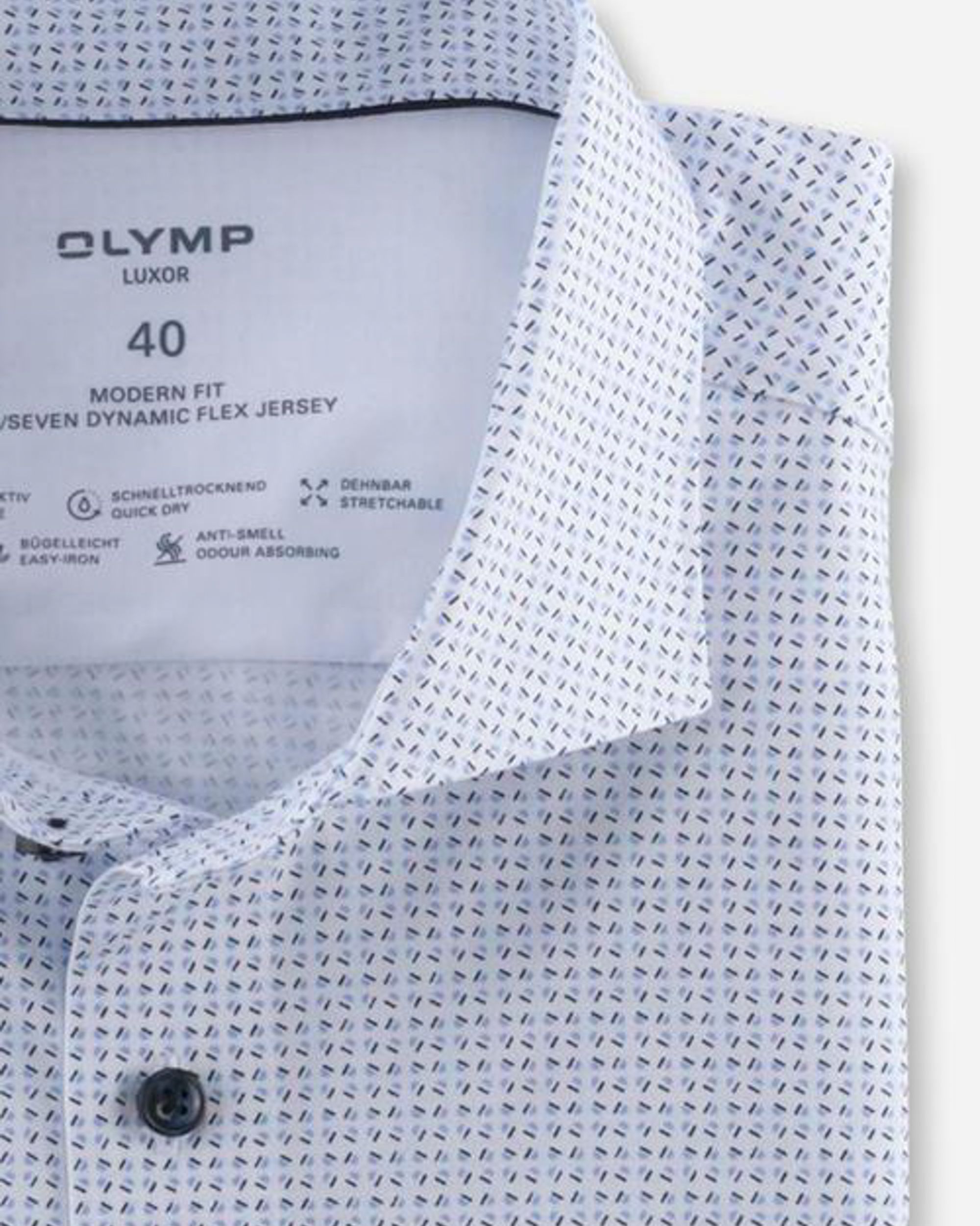 OLYMP 24/7 Modern Fit Overhemd LM Blauw 081397-001-47
