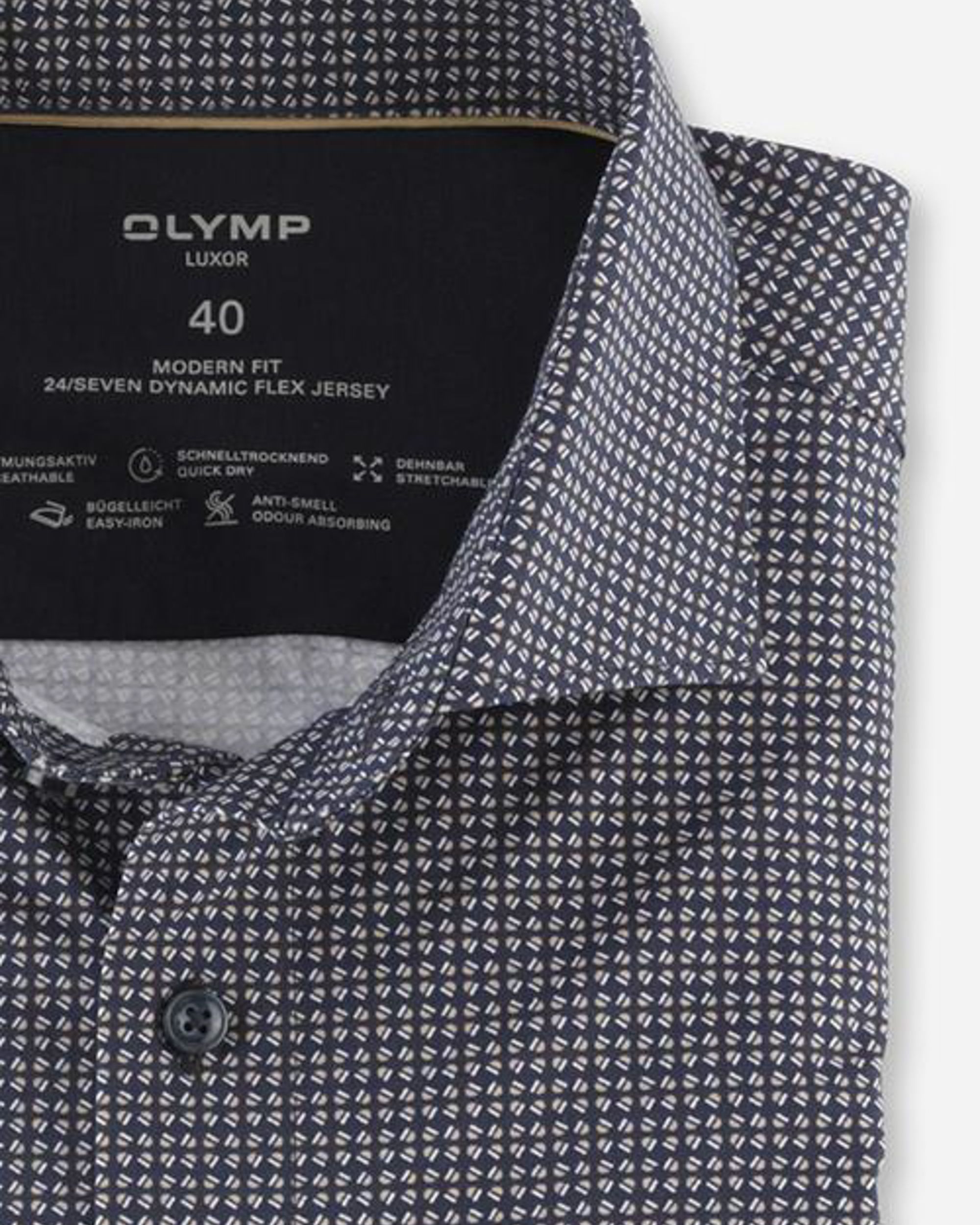 OLYMP 24/7 Modern Fit Overhemd LM Beige 081398-001-47