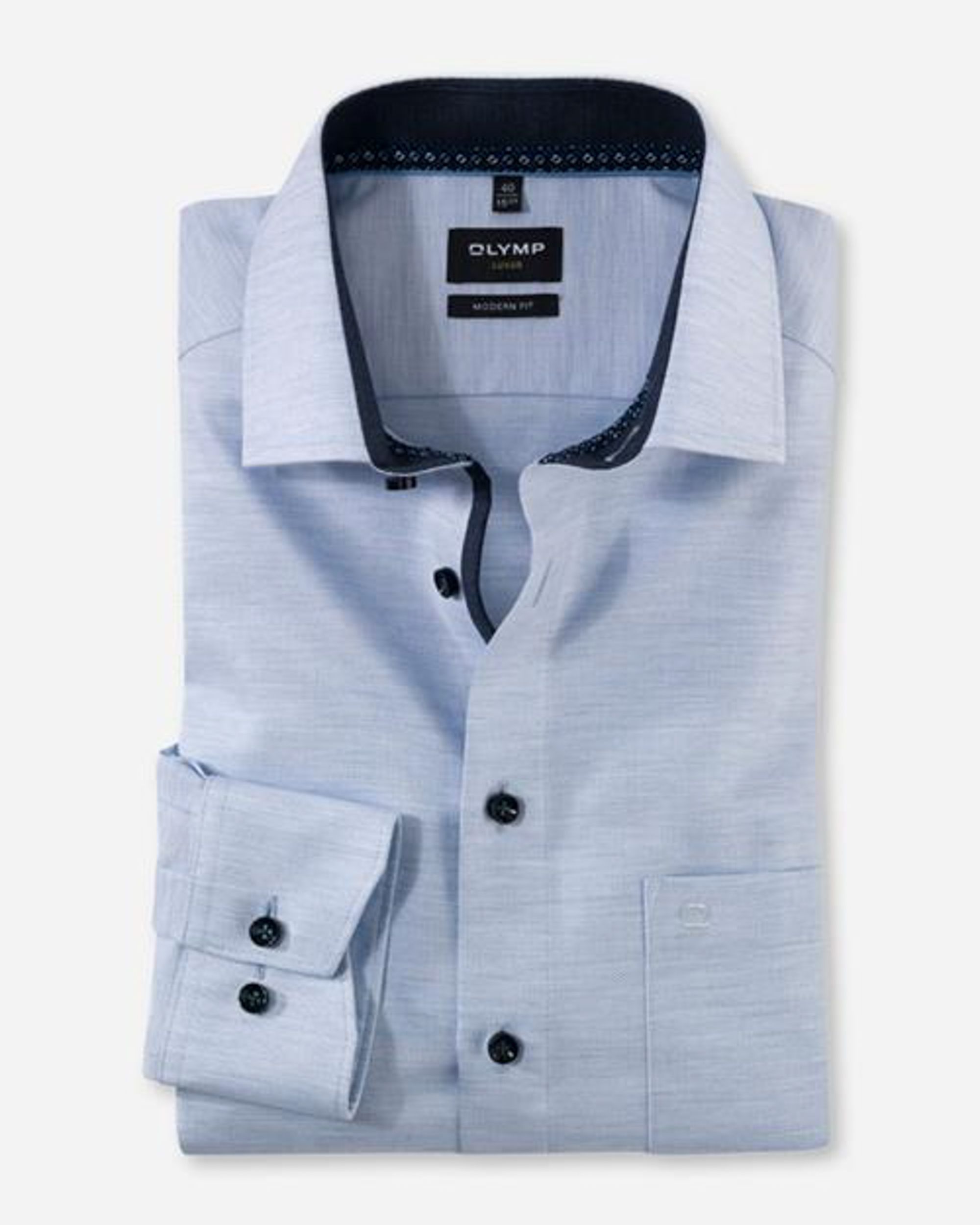 OLYMP Modern Fit Overhemd LM Blauw 081400-001-37