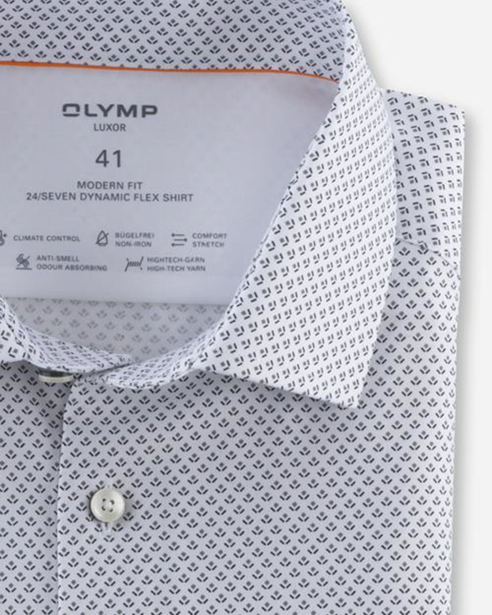 OLYMP 24/7 Modern Fit Overhemd LM Zwart 081403-001-47