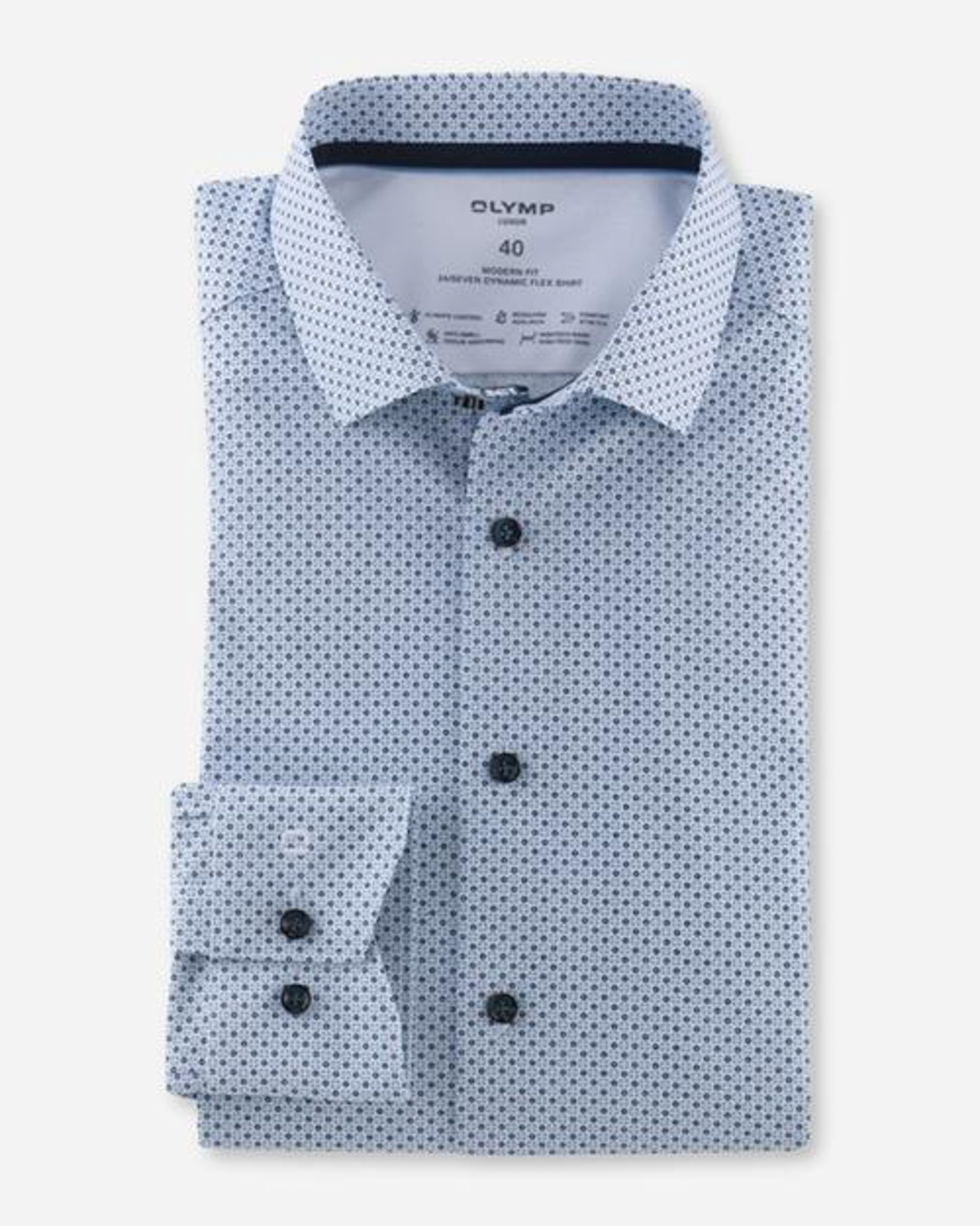 OLYMP Modern Fit Overhemd LM Blauw 081404-001-37