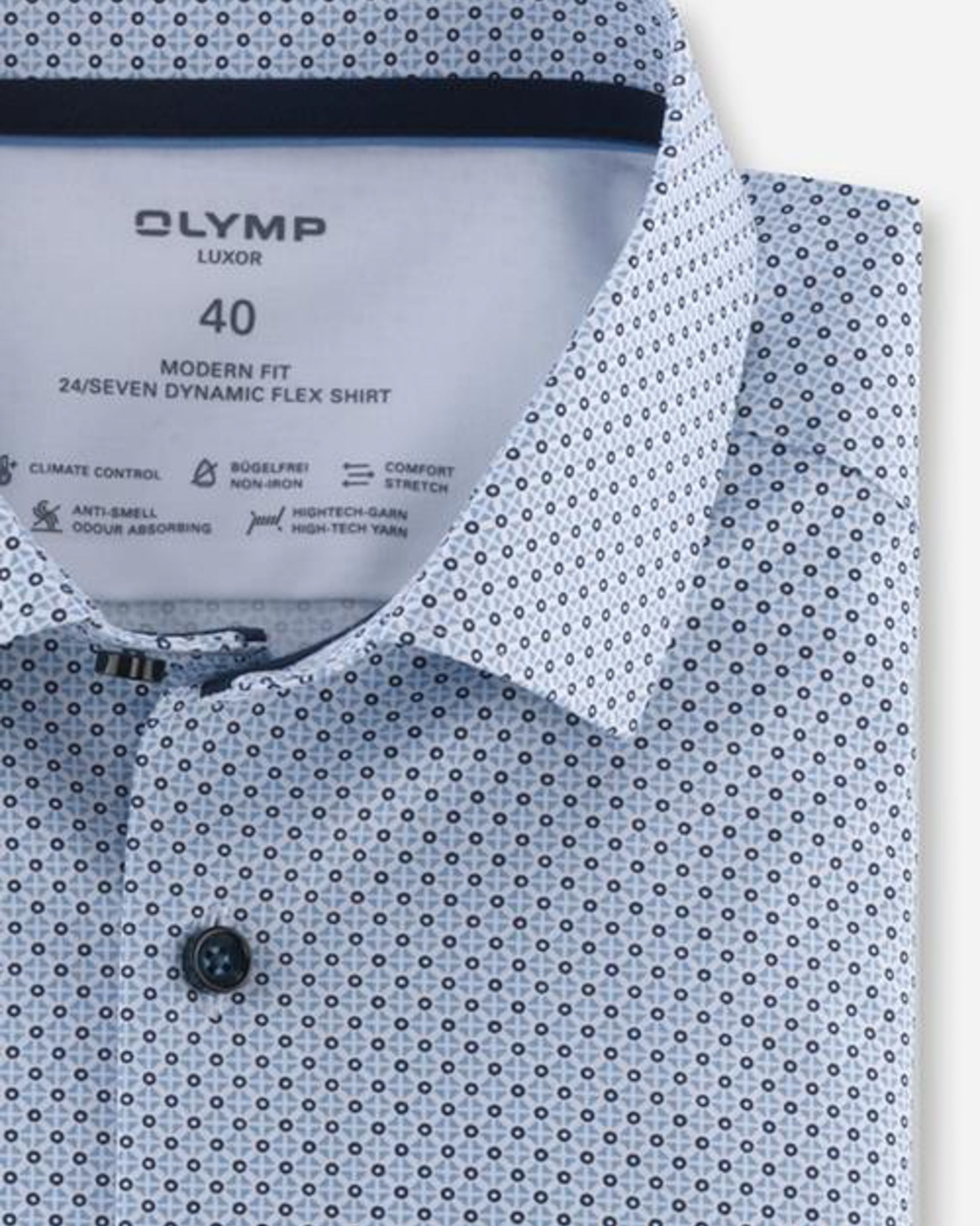 OLYMP Modern Fit Overhemd LM Blauw 081404-001-47