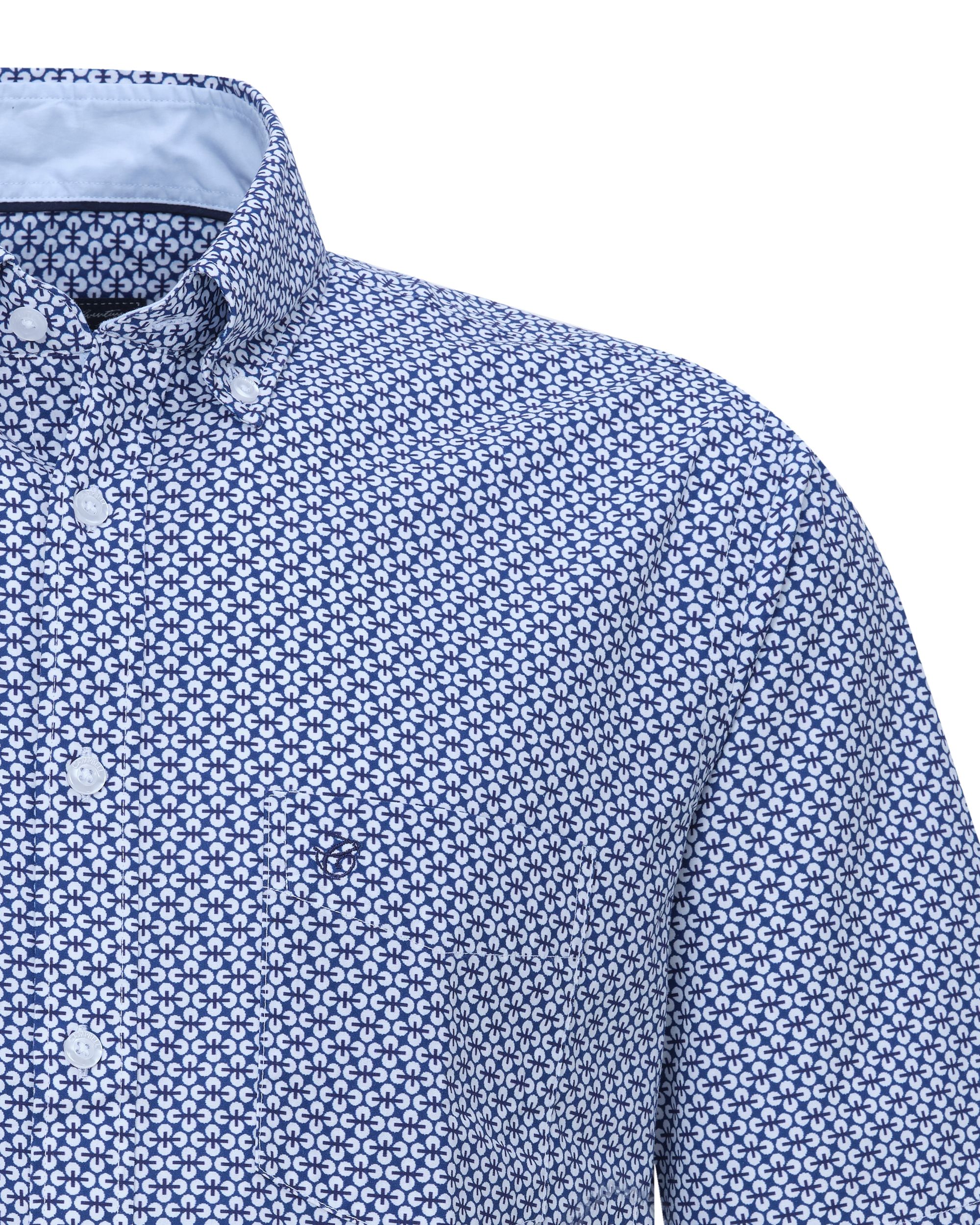 Campbell Casual Overhemd KM Blauw dessin 081471-001-L