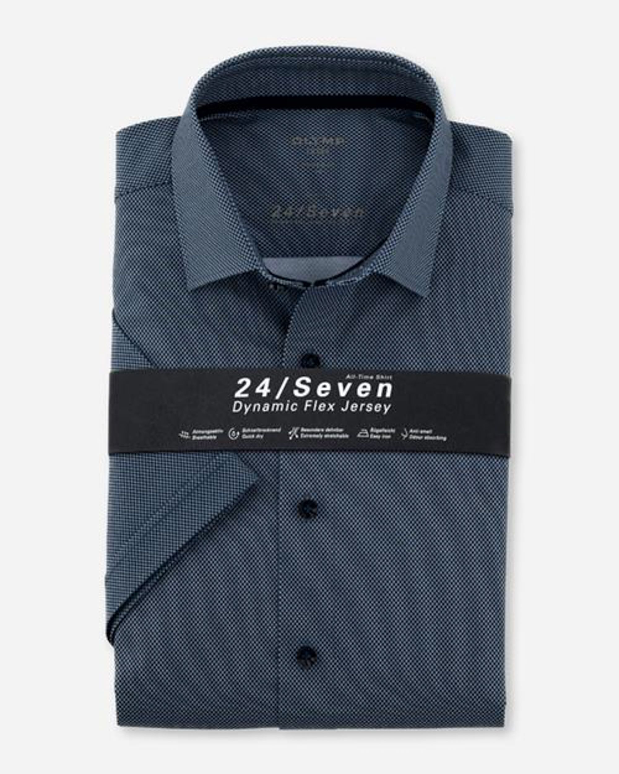 OLYMP Overhemd KM Donker blauw 081500-001-37