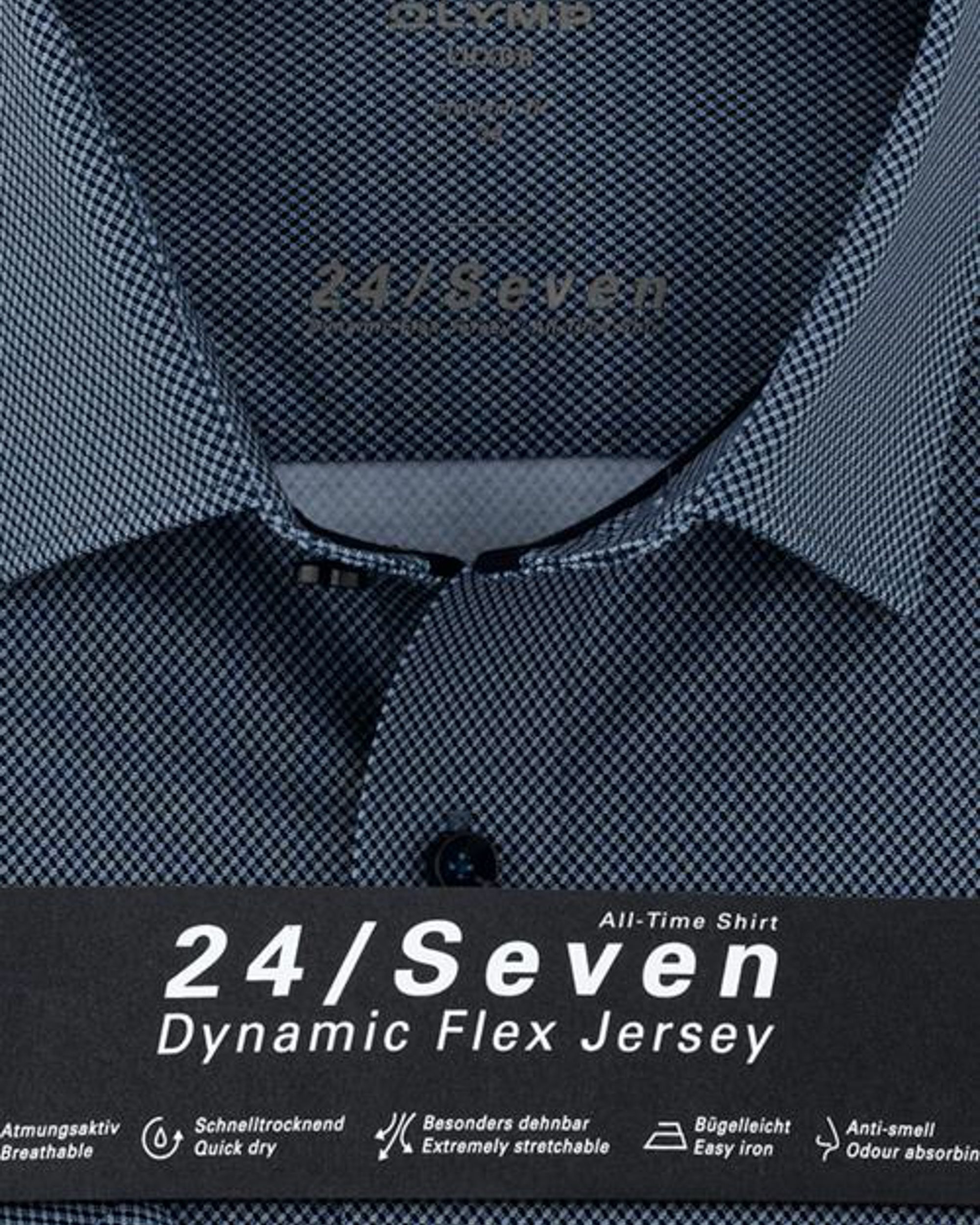 OLYMP Overhemd KM Donker blauw 081500-001-37