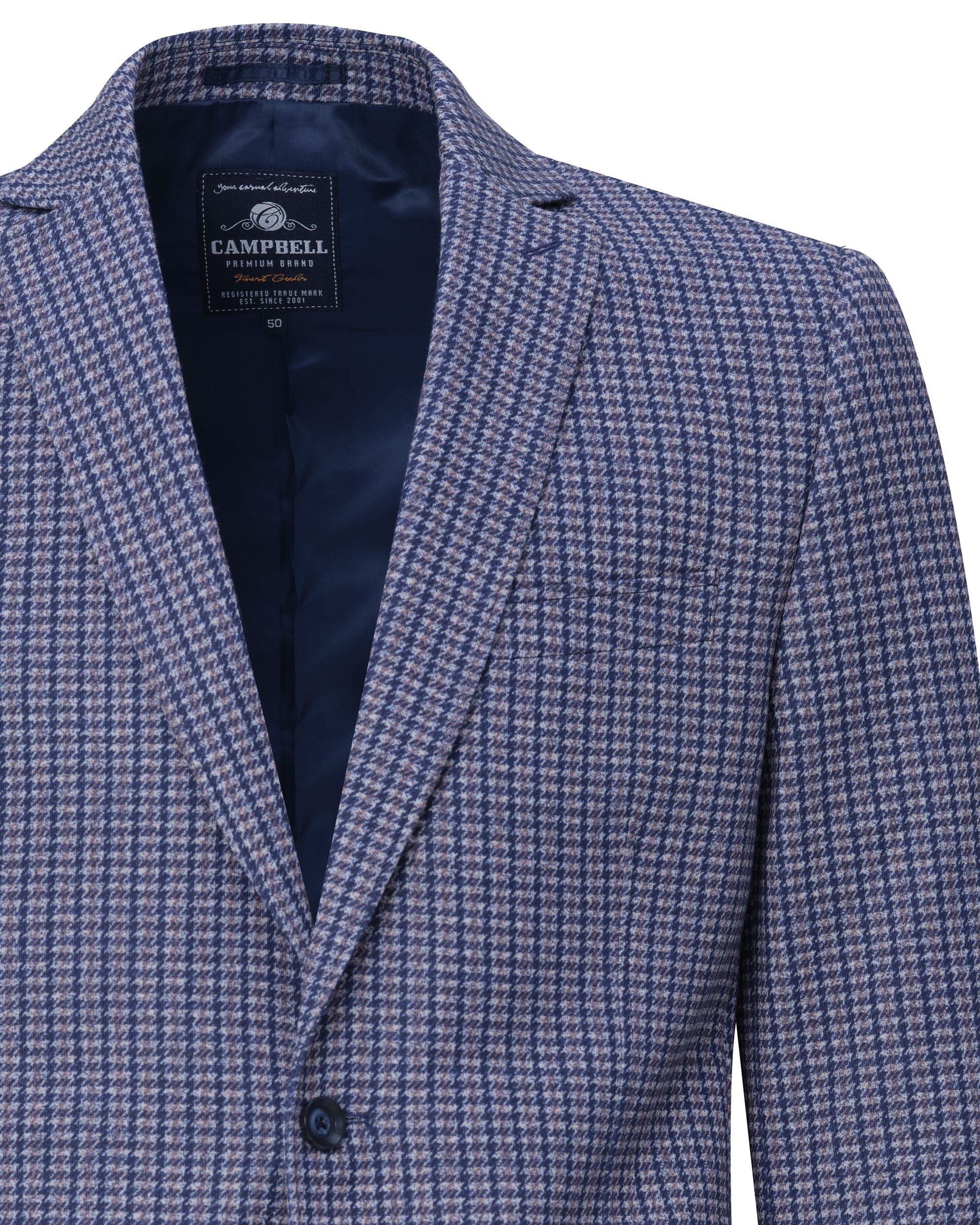 Campbell Classic Blazer Navy grote ruit 081513-001-48