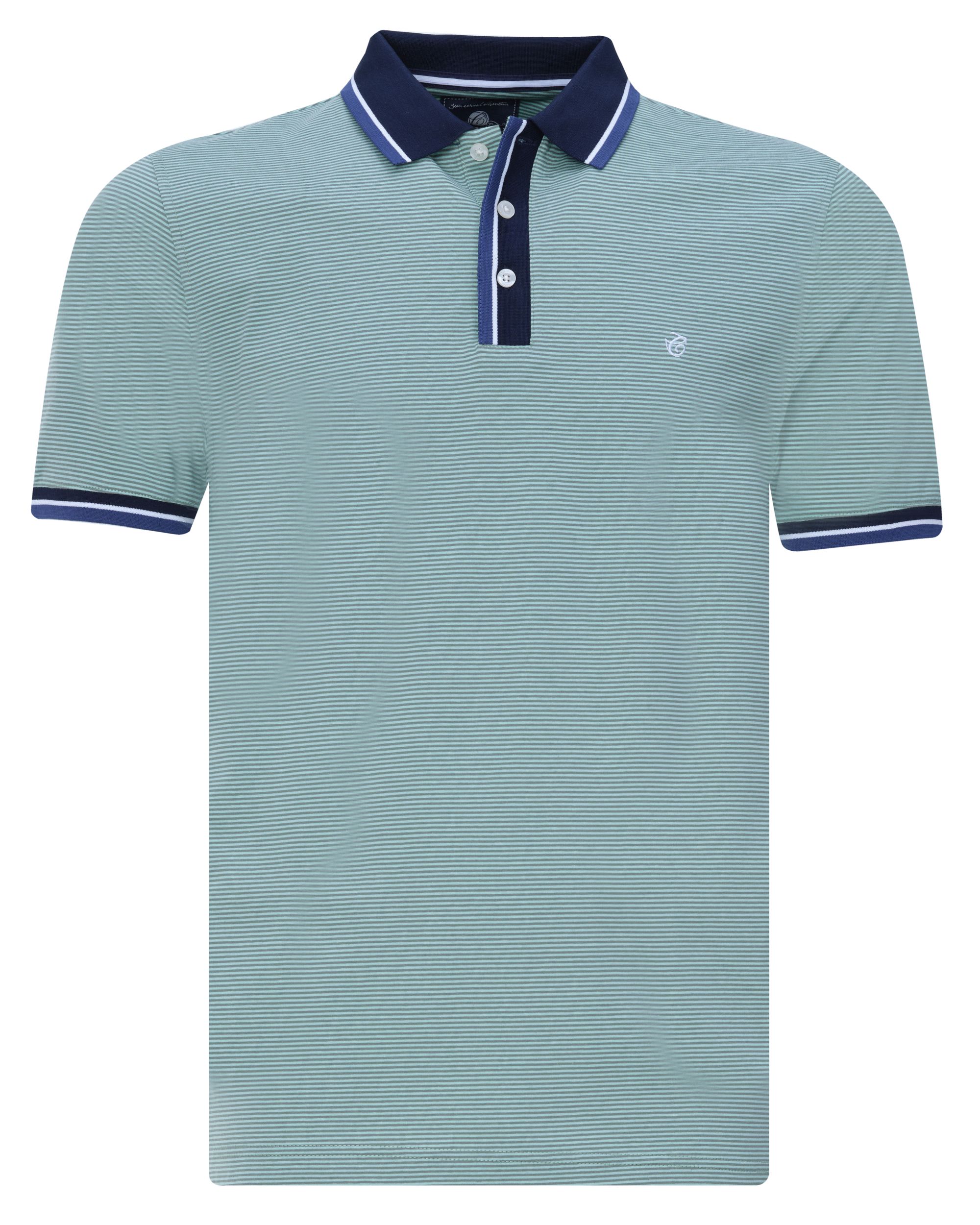 Campbell Classic Reno Polo KM Groen streep 081530-003-L