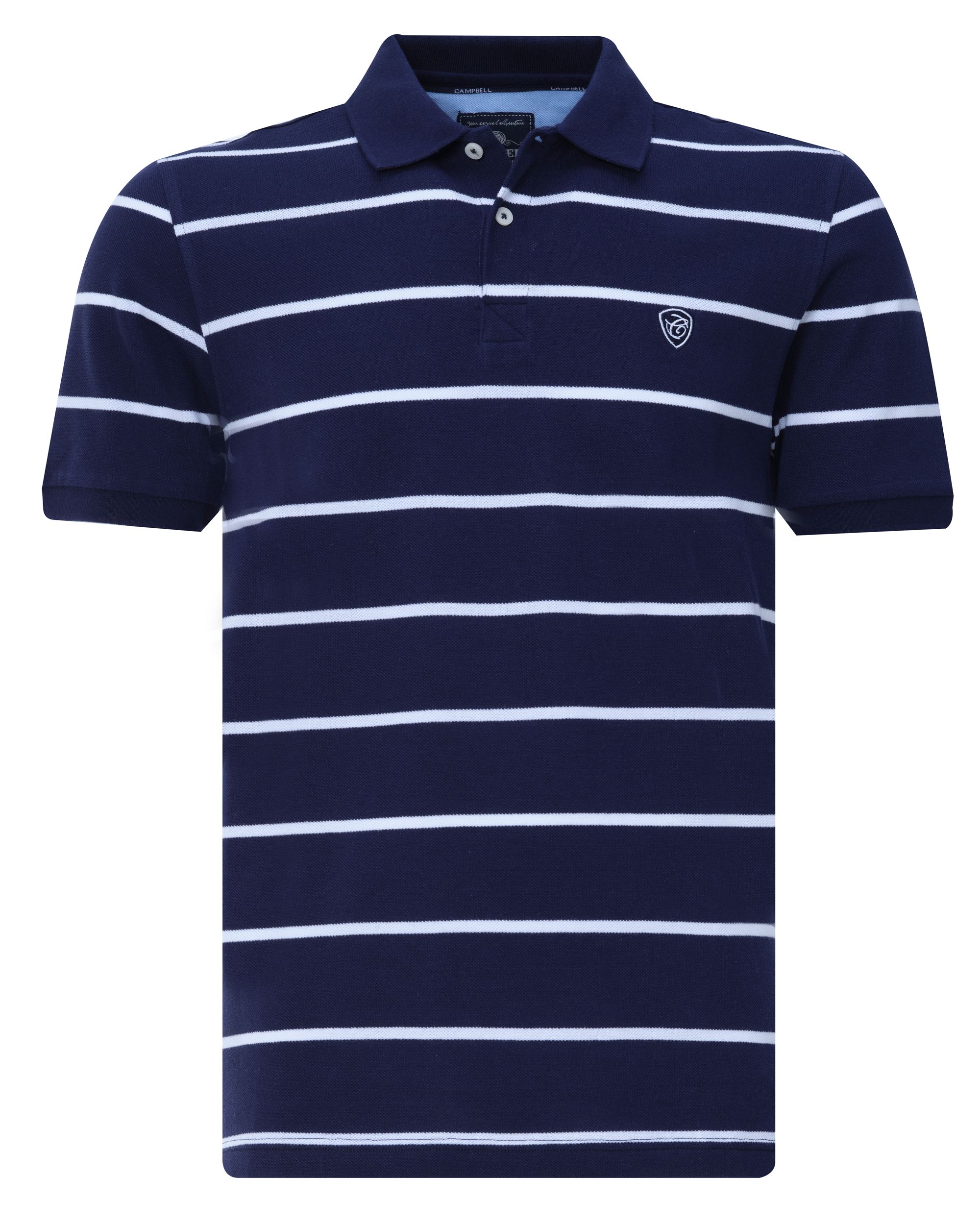 Campbell Classic Carlton Polo KM Navy streep 081531-001-L