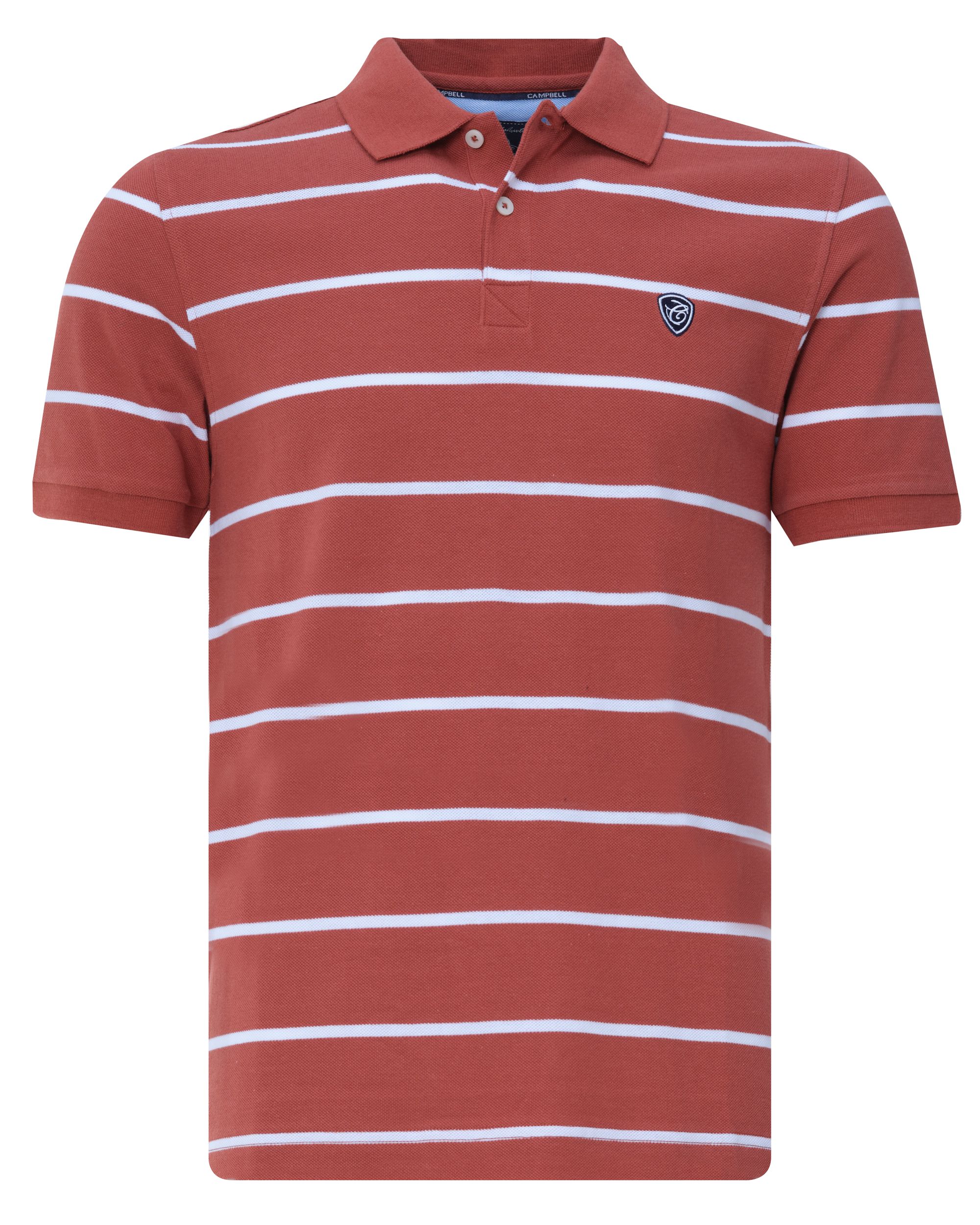Campbell Classic Carlton Polo KM Baked Clay streep 081531-003-L