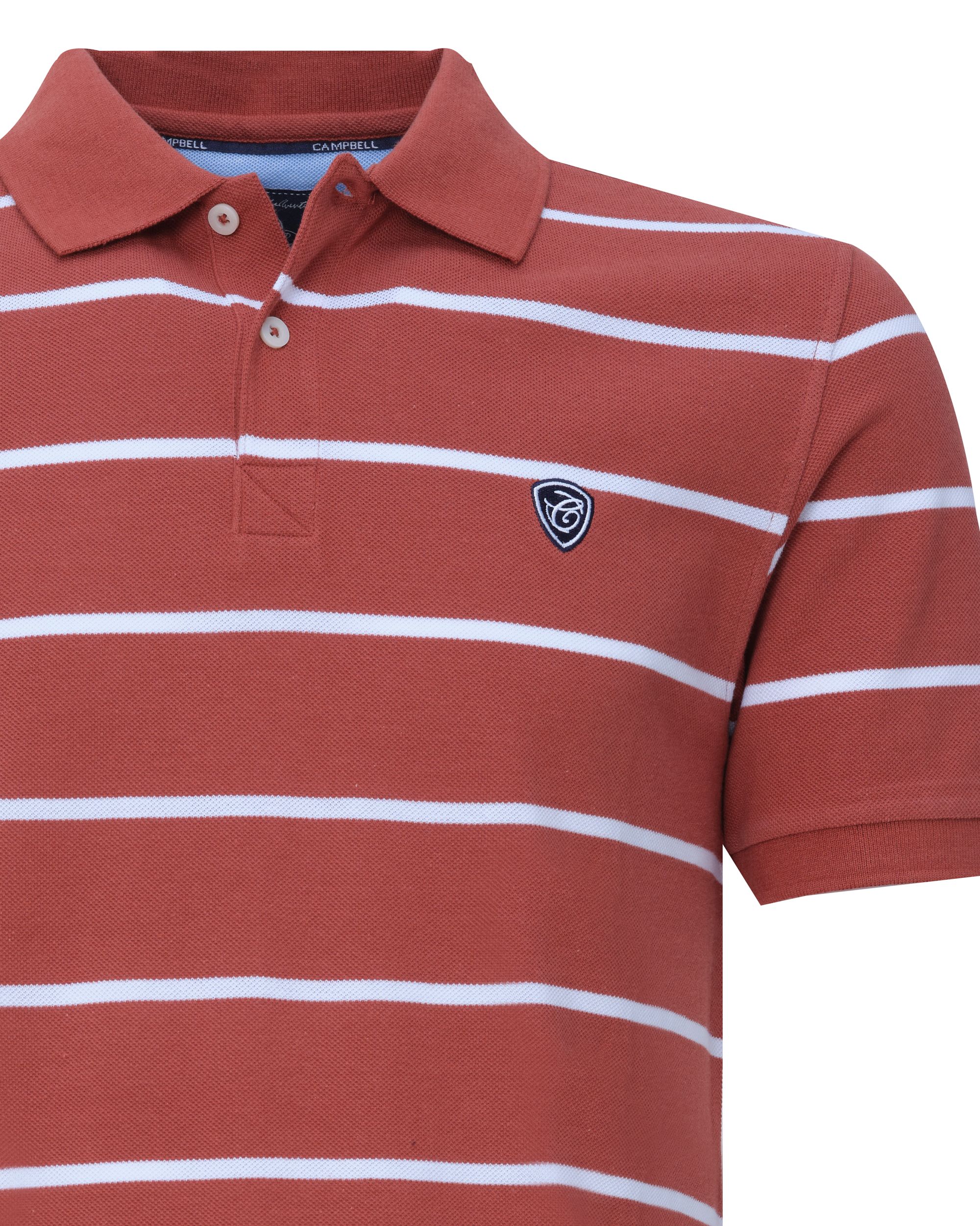 Campbell Classic Carlton Polo KM Baked Clay streep 081531-003-L