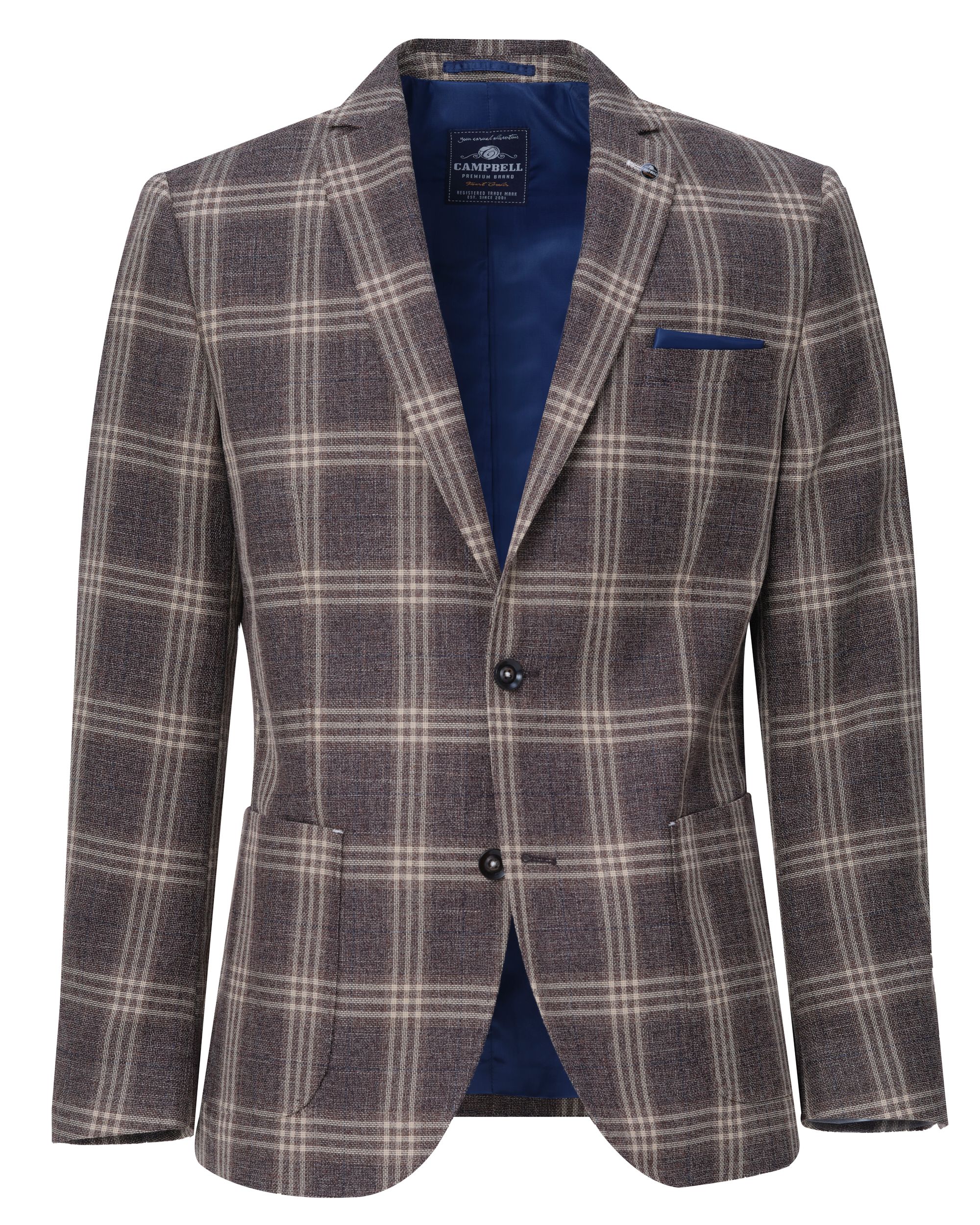 Campbell Classic Blazer Bruin grote ruit 081532-001-48