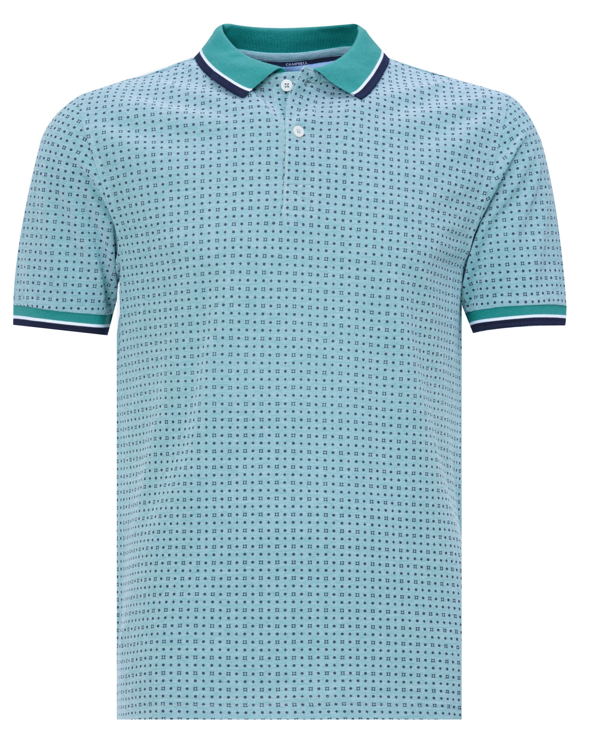 Campbell Classic Stanwell Polo KM Groene print 081546-002-L