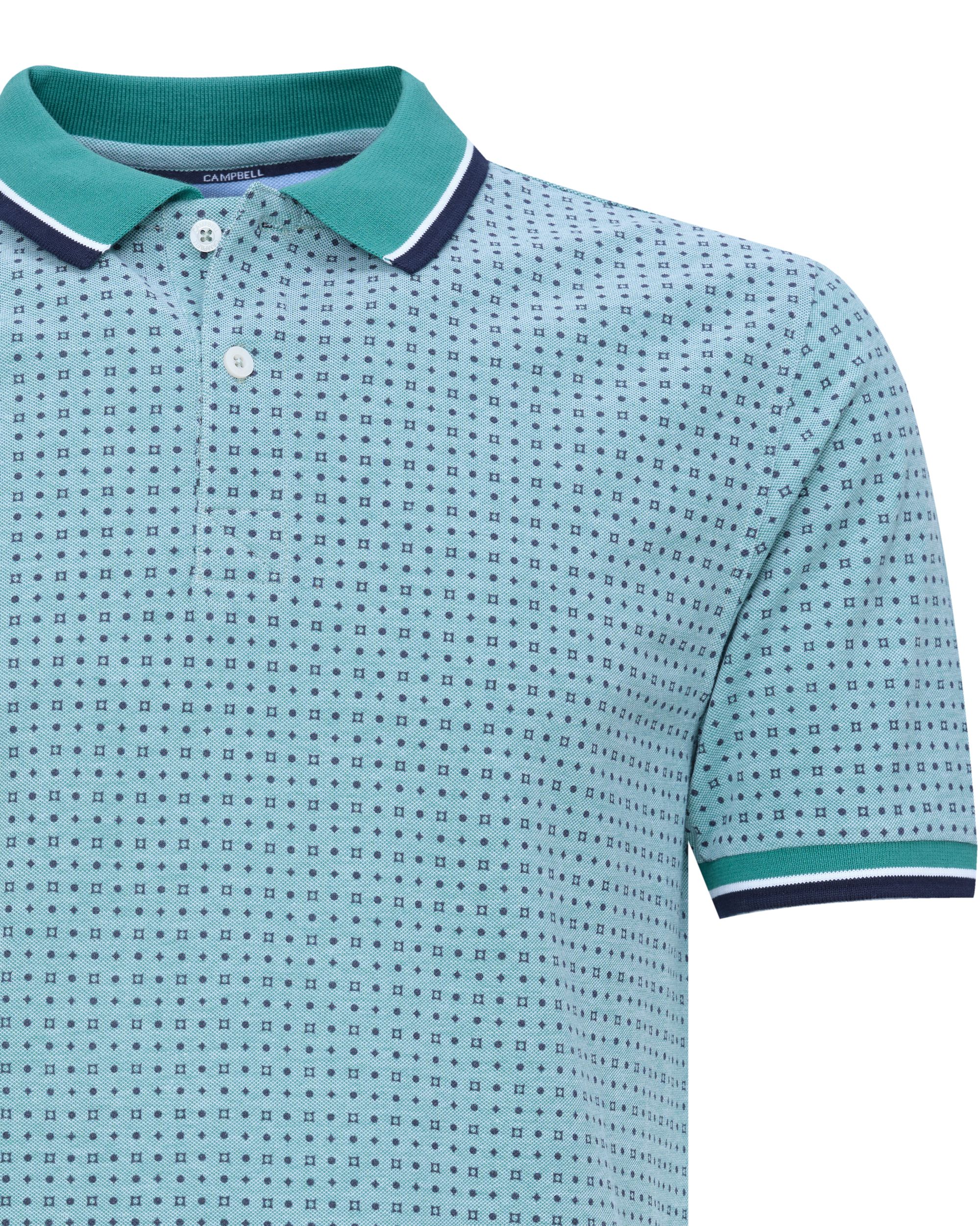 Campbell Classic Stanwell Polo KM Groene print 081546-002-L