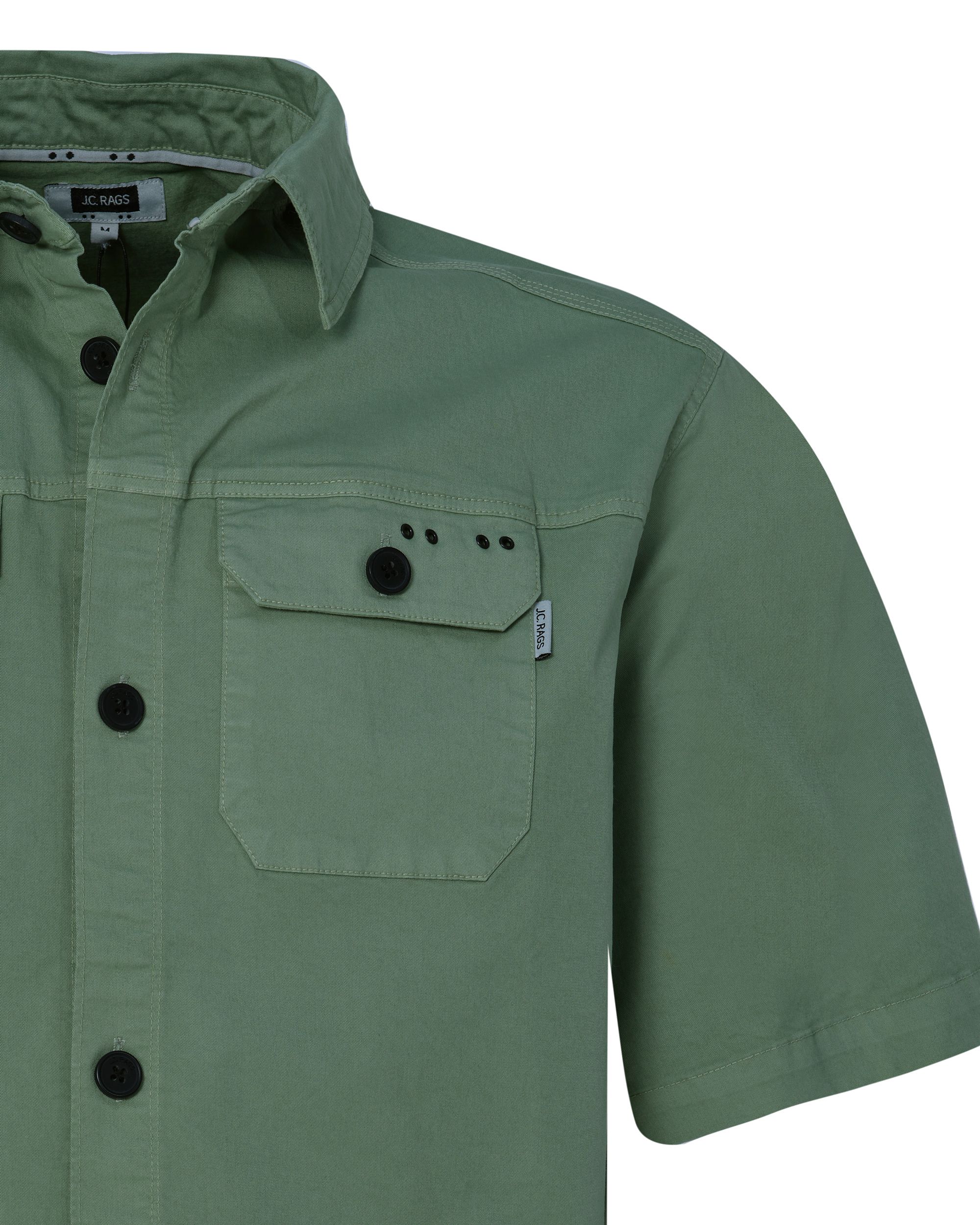 J.C. RAGS Casual Overhemd KM Duck green 081581-002-L