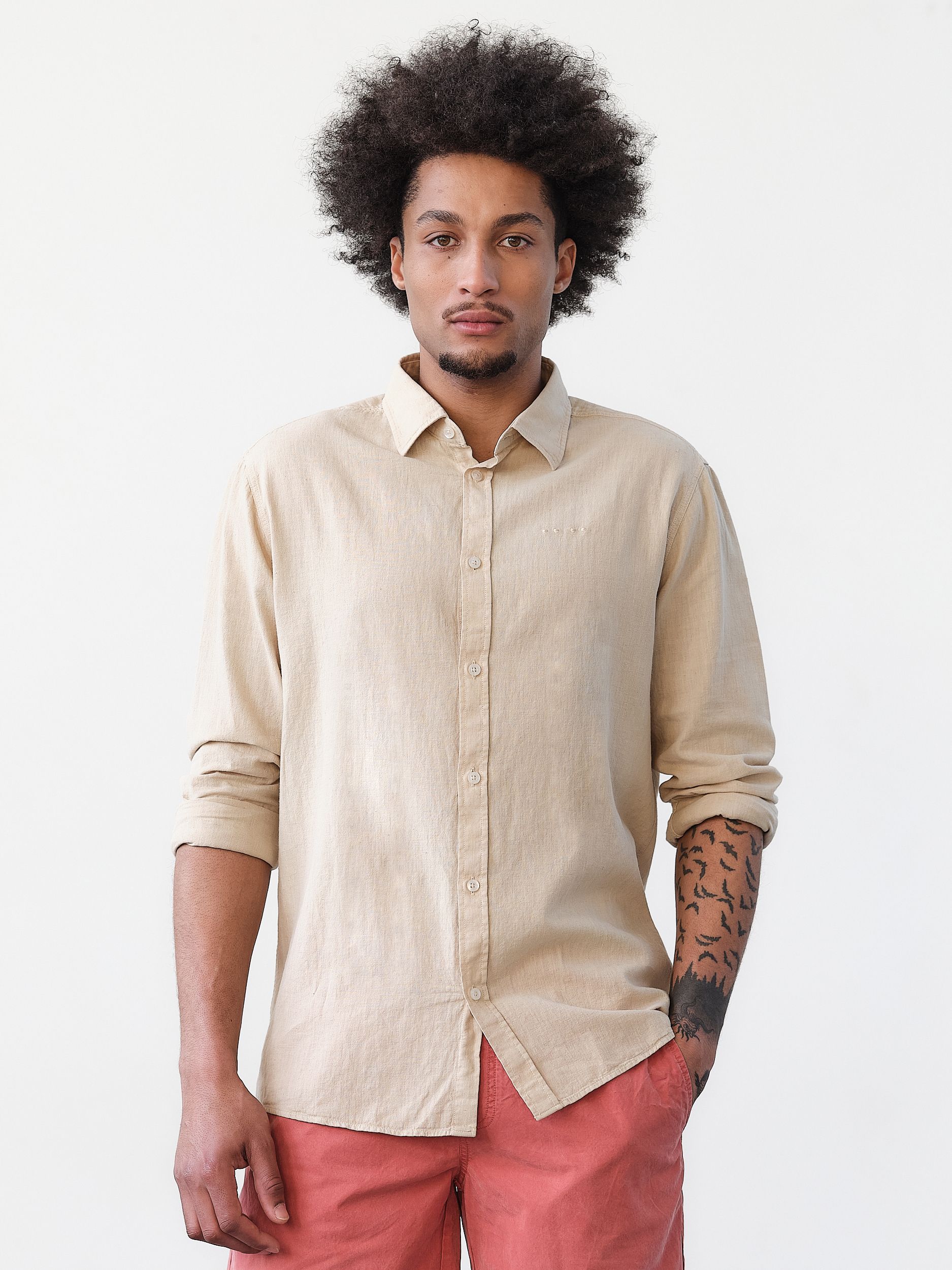 J.C. RAGS Casual Overhemd LM Safari 081589-002-L