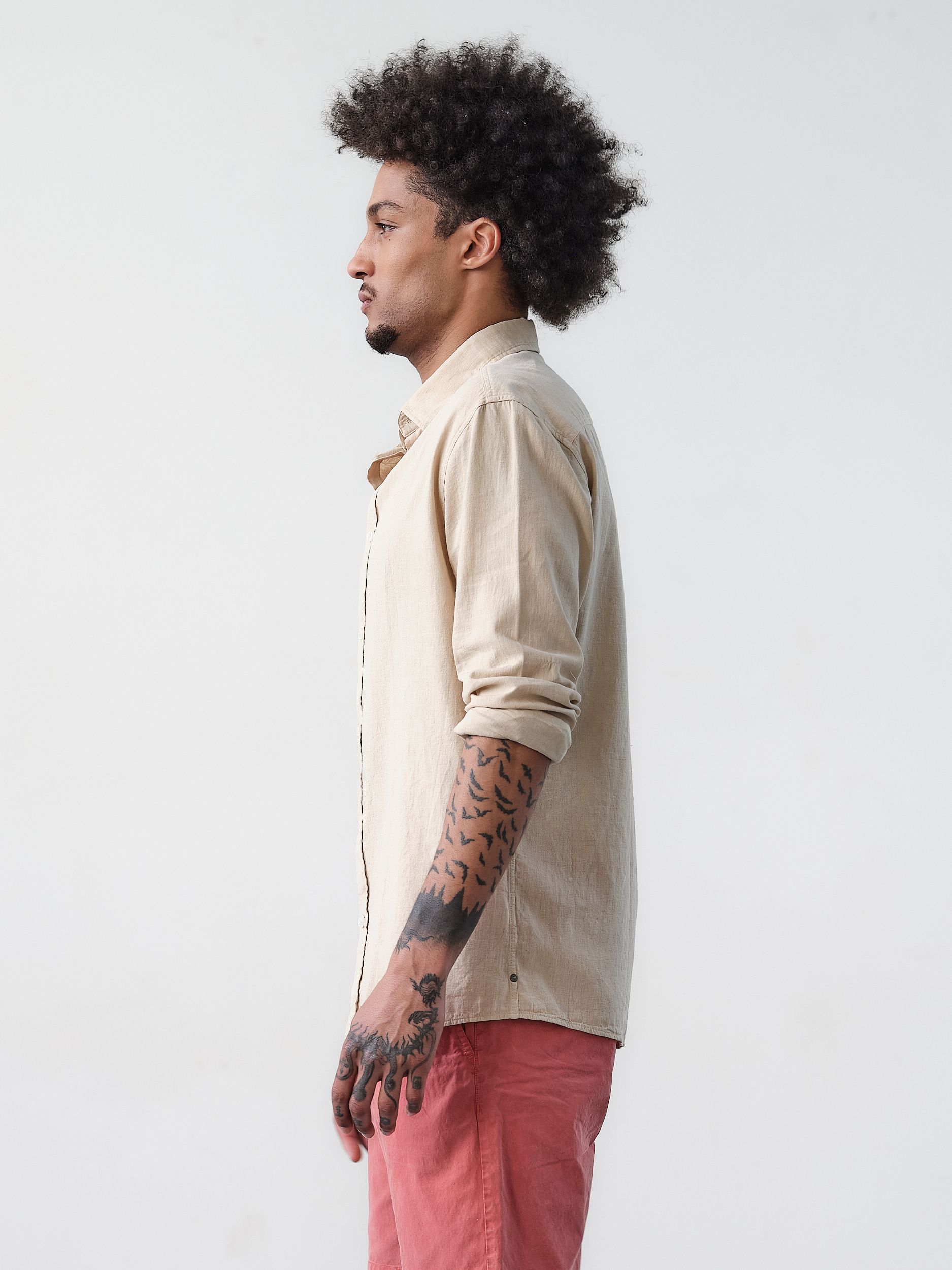 J.C. RAGS Casual Overhemd LM Safari 081589-002-L