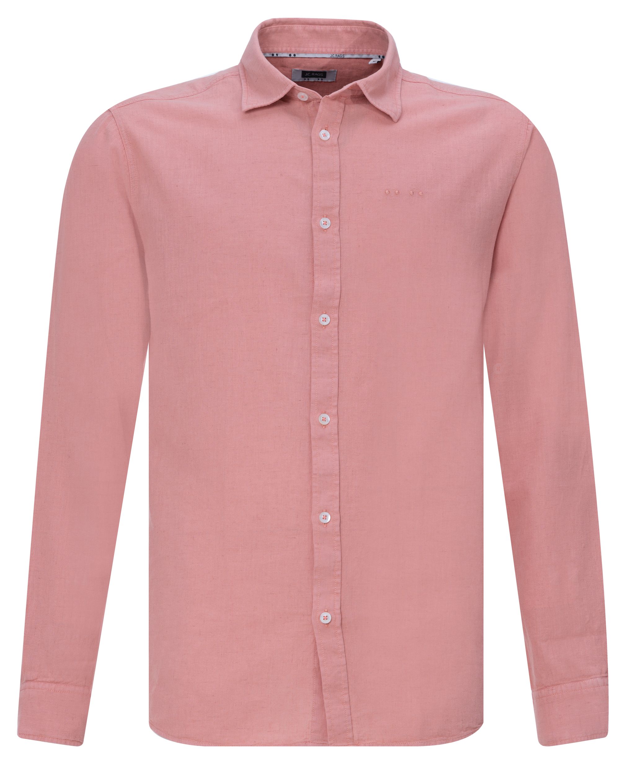 J.C. RAGS Casual Overhemd LM Light Mahogany 081589-003-L