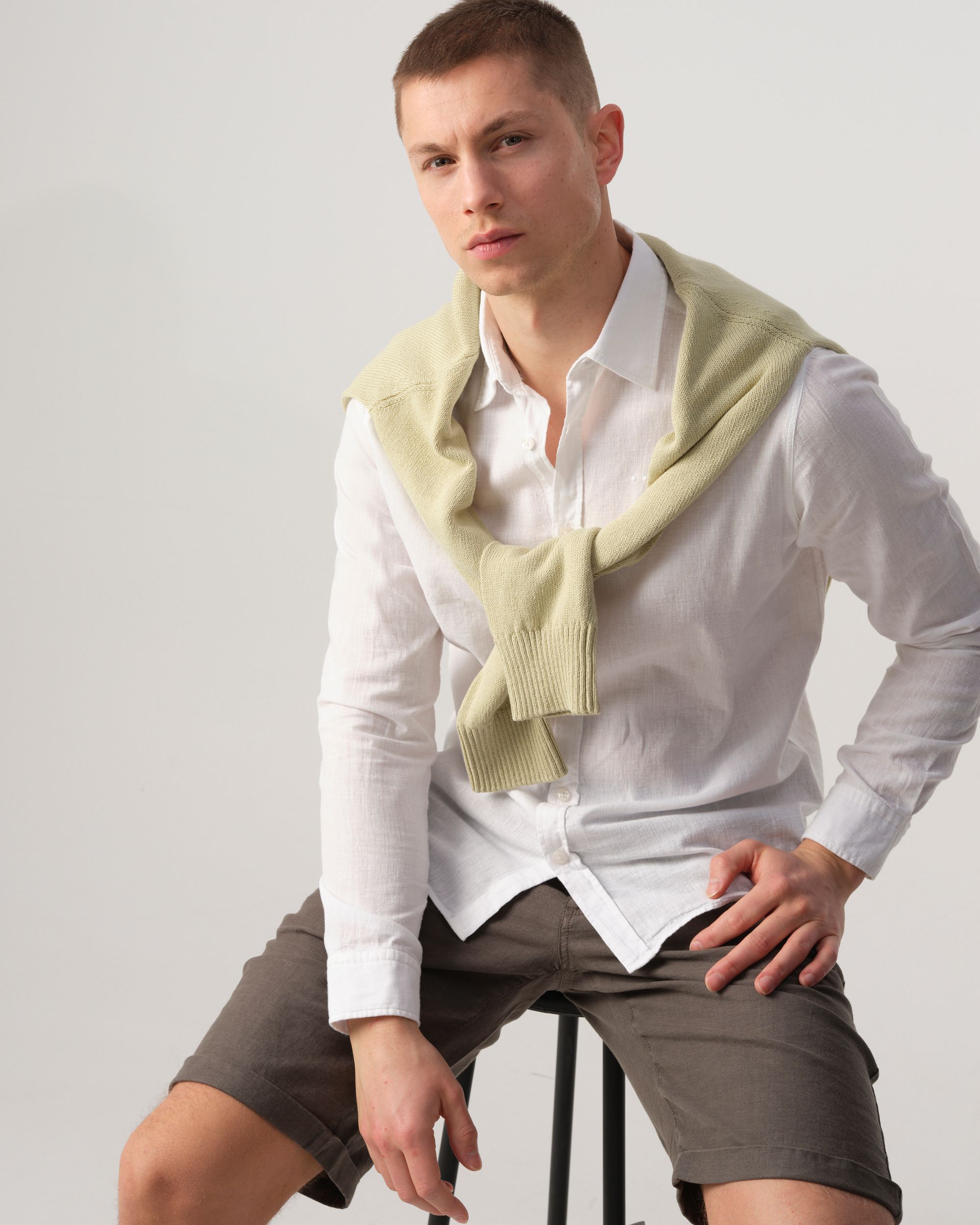 J.C. RAGS Jayden Casual Overhemd LM Coconut milk 081589-009-L