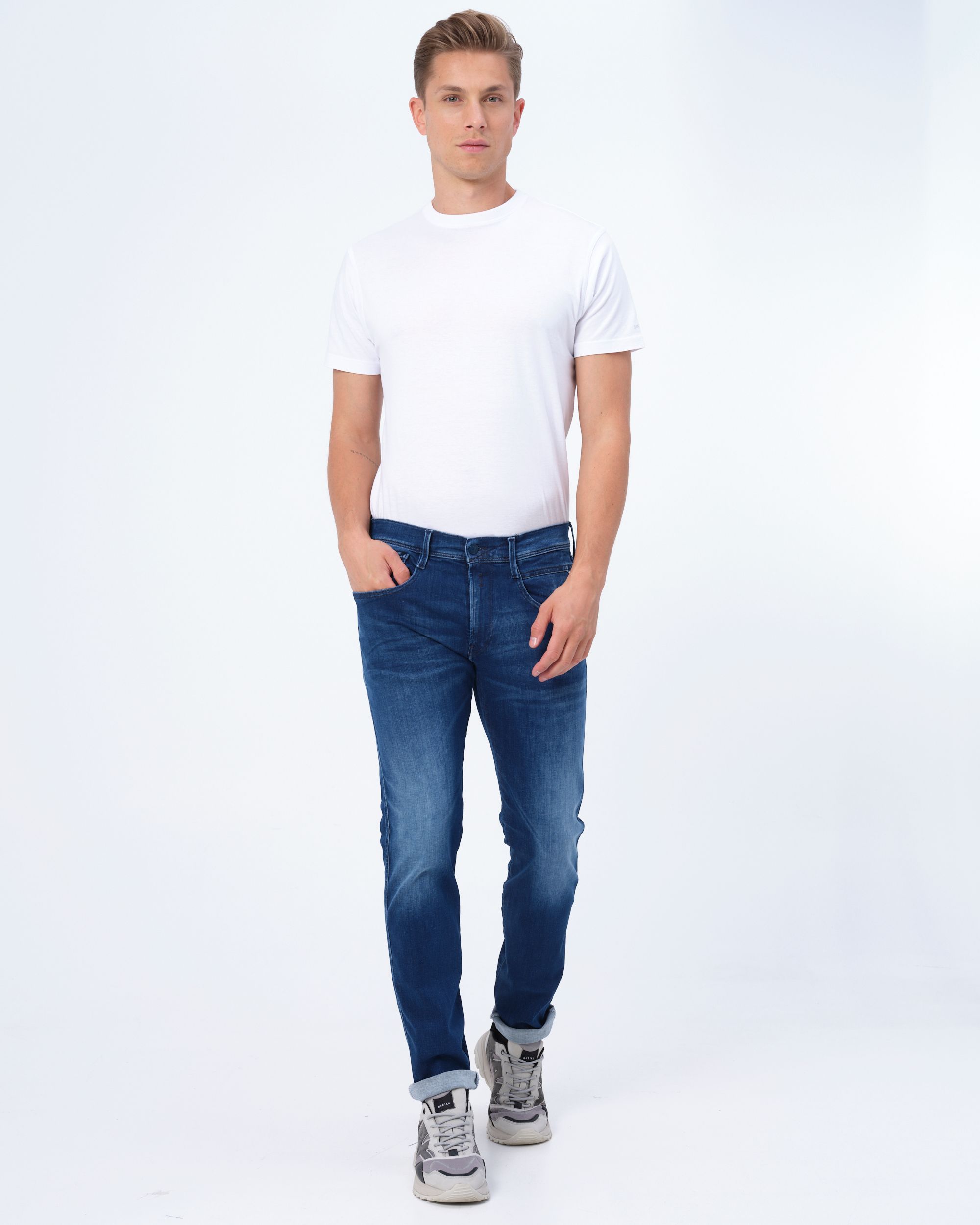 Replay Anbass Hyperflex Jeans Blauw 081764-001-28/32